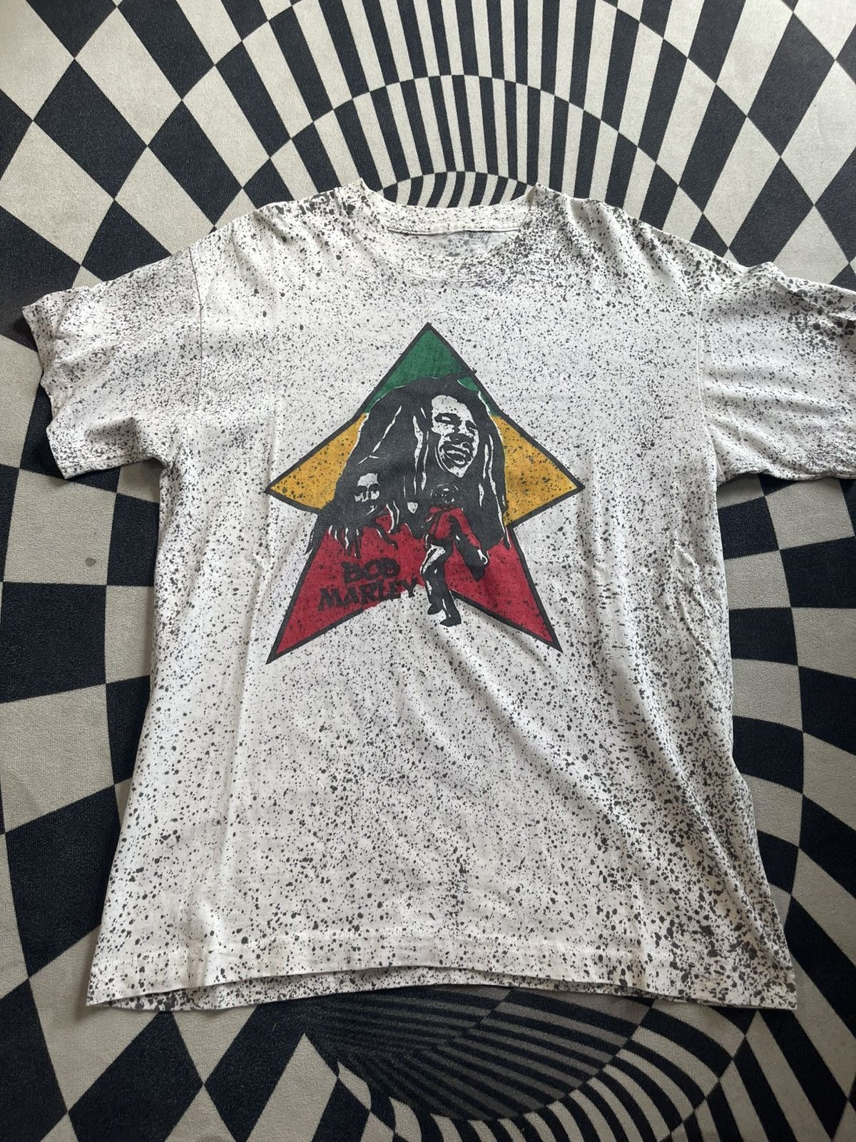 Bob Marley Vintage 90s Bob Marley All-Over Print (AOP) Splatter T-Shirt Size US L / EU 52-54 / 3 - 2 Thumbnail