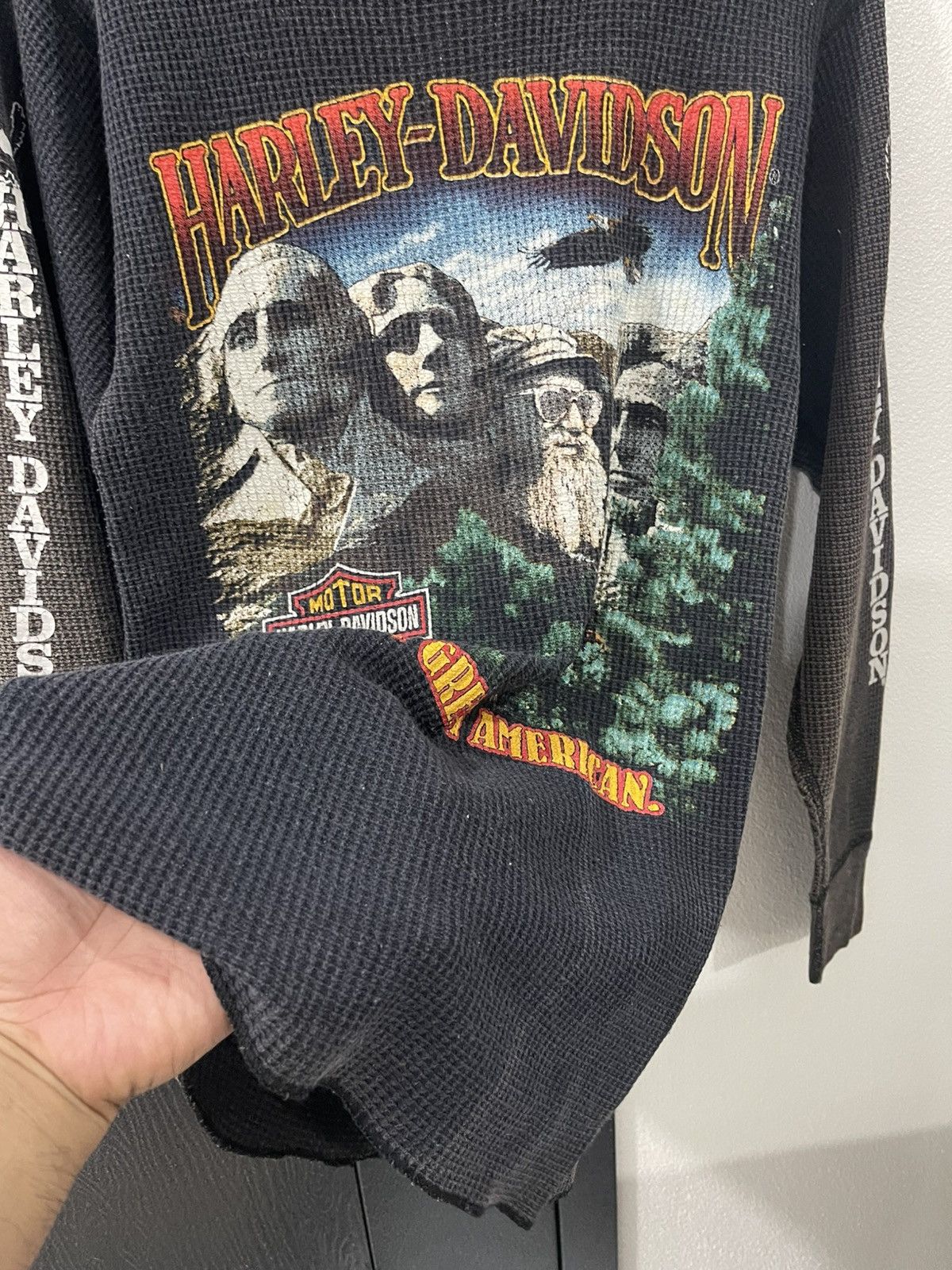 Harley Davidson Vintage Harley Davidson Longsleeve Distressed Knit Size US S / EU 44-46 / 1 - 12 Thumbnail
