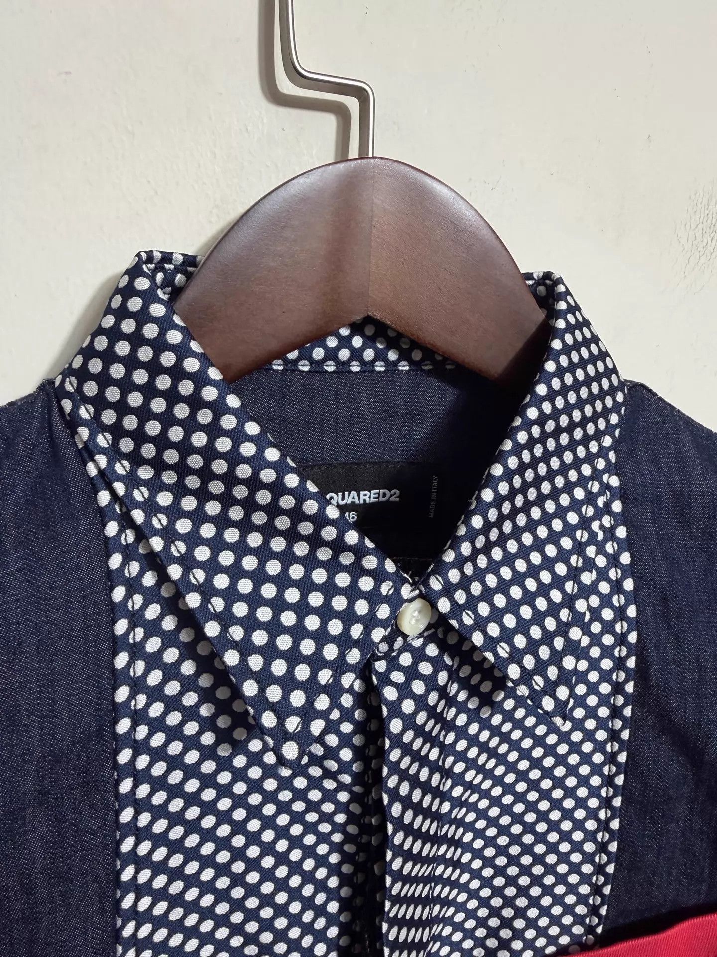 Dsquared2 Dsquared2 D2 Polka Dot Denim Shirt Jacket 46 Red Size US S / EU 44-46 / 1 - 3 Thumbnail