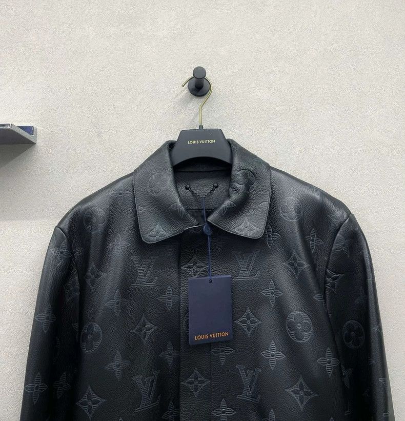 Louis Vuitton Louis Vuitton Black full logo leather jacket Size US S / EU 44-46 / 1 - 3 Thumbnail