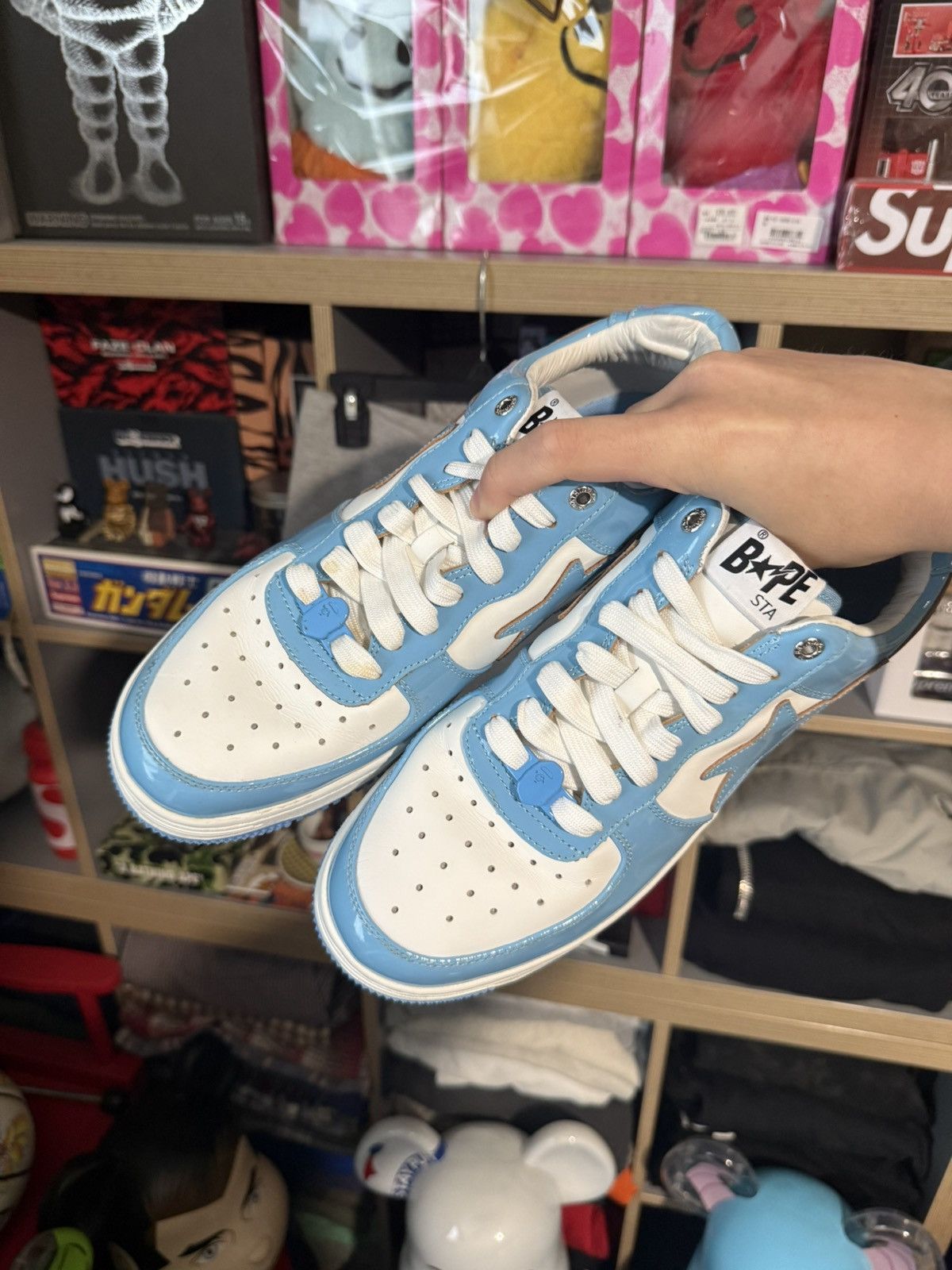 Bape Bathing Ape Bapesta Blue/White Low Size US 11 / EU 44 - 2 Thumbnail