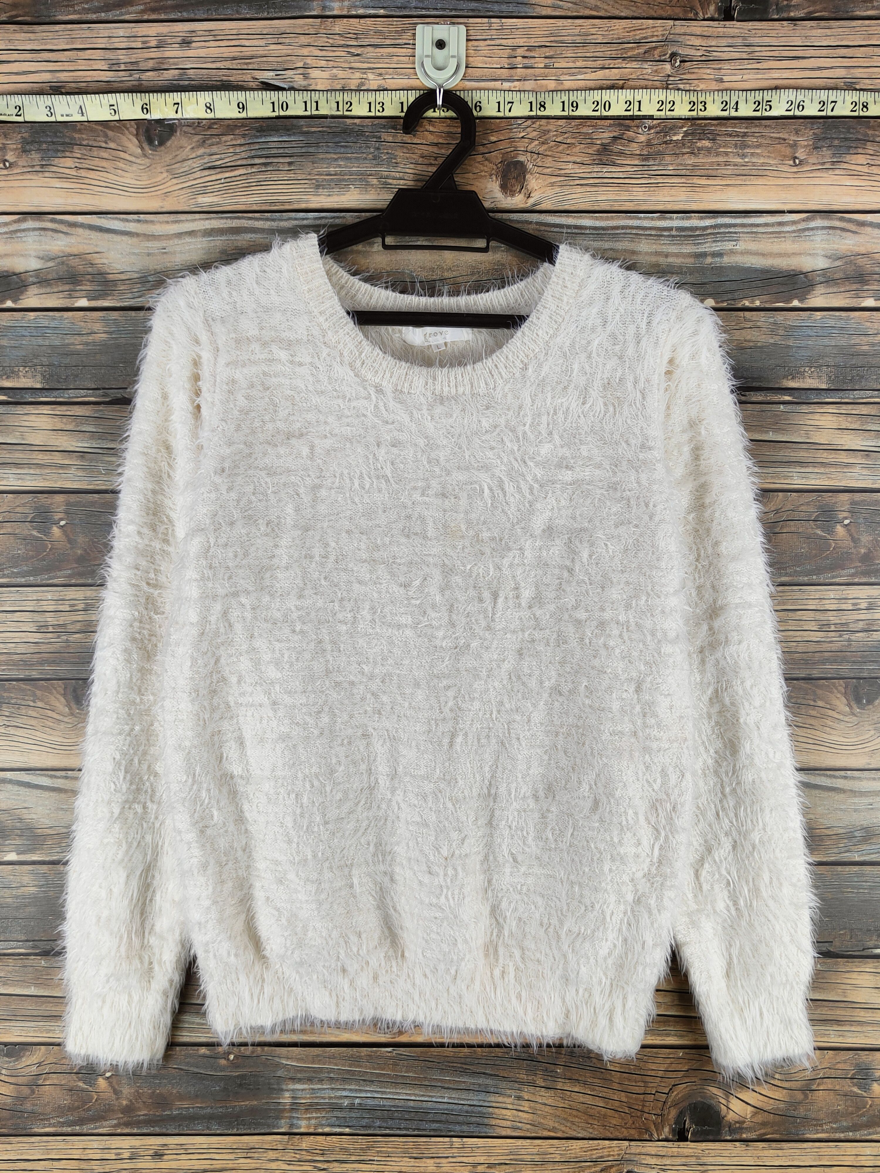 Japanese Brand DL Grove Cream Fur Mohair Knitwear #46-517 Size M / US 6-8 / IT 42-44 - 1 Thumbnail
