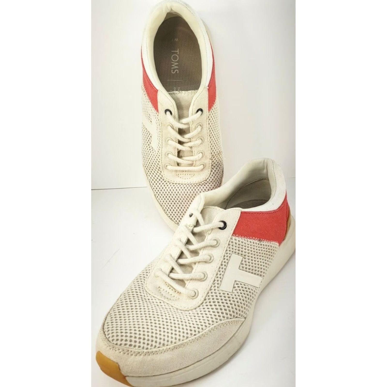 Toms Toms Arroyo Women's Athletic Sneakers White Red Birch Canvas Women's 7M Cushy Size US 7 / IT 37 - 2 Thumbnail