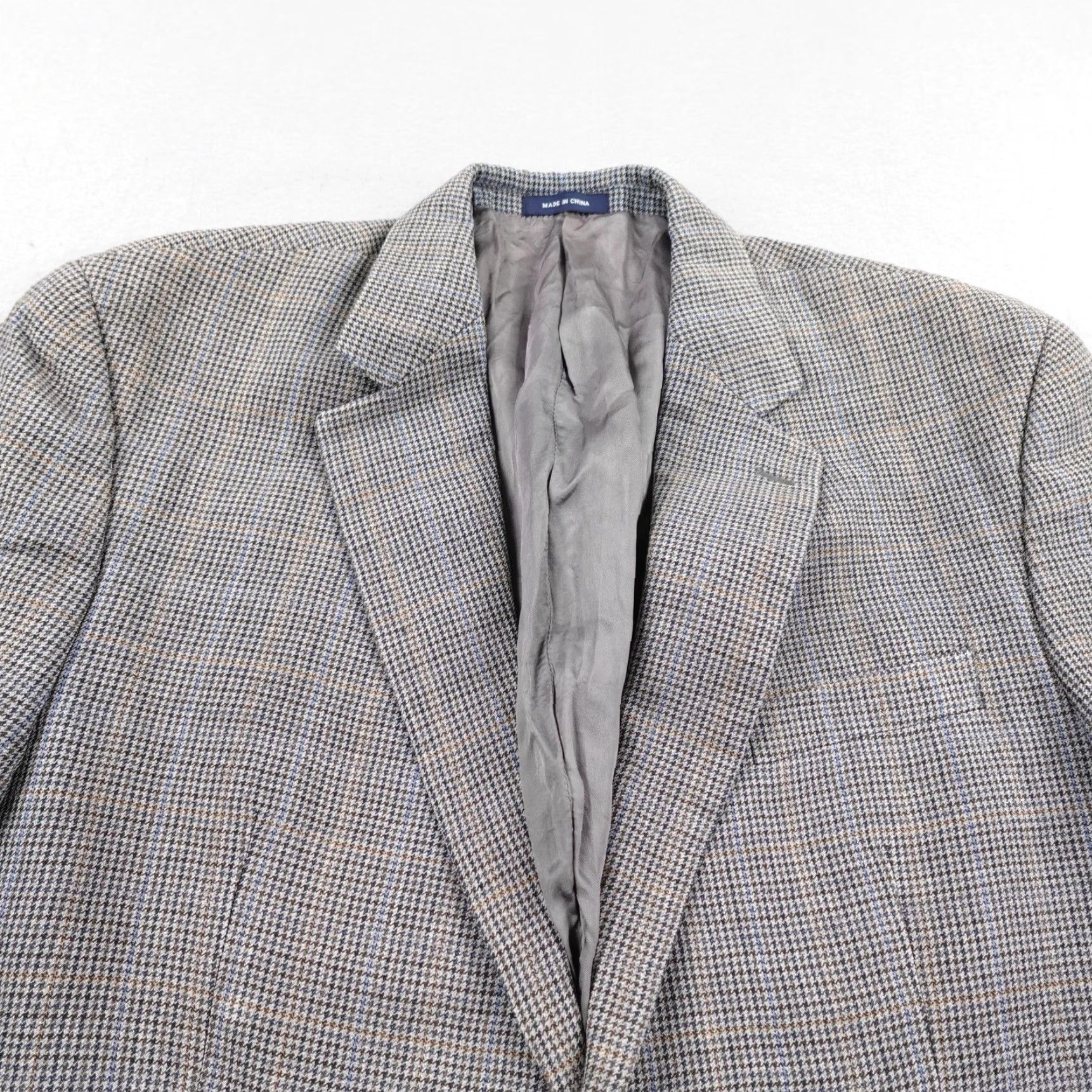 Ralph Lauren Ralph Lauren Blazer Mens 44R Gray Silk Wool Check Sport Coat Jacket Size 44R - 2 Thumbnail