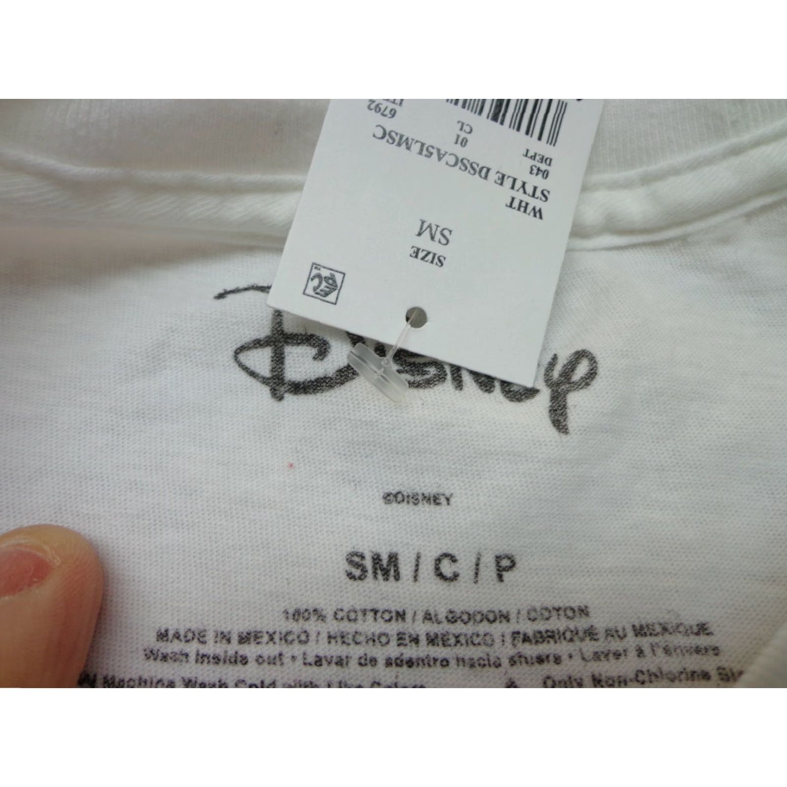 Disney Mickey Mouse Disney T-Shirt White Crew Neck Short Sleeve Size S Men Cotton Rock Graphic Solid Worldwide Disney Size US S / EU 44-46 / 1 - 3 Thumbnail