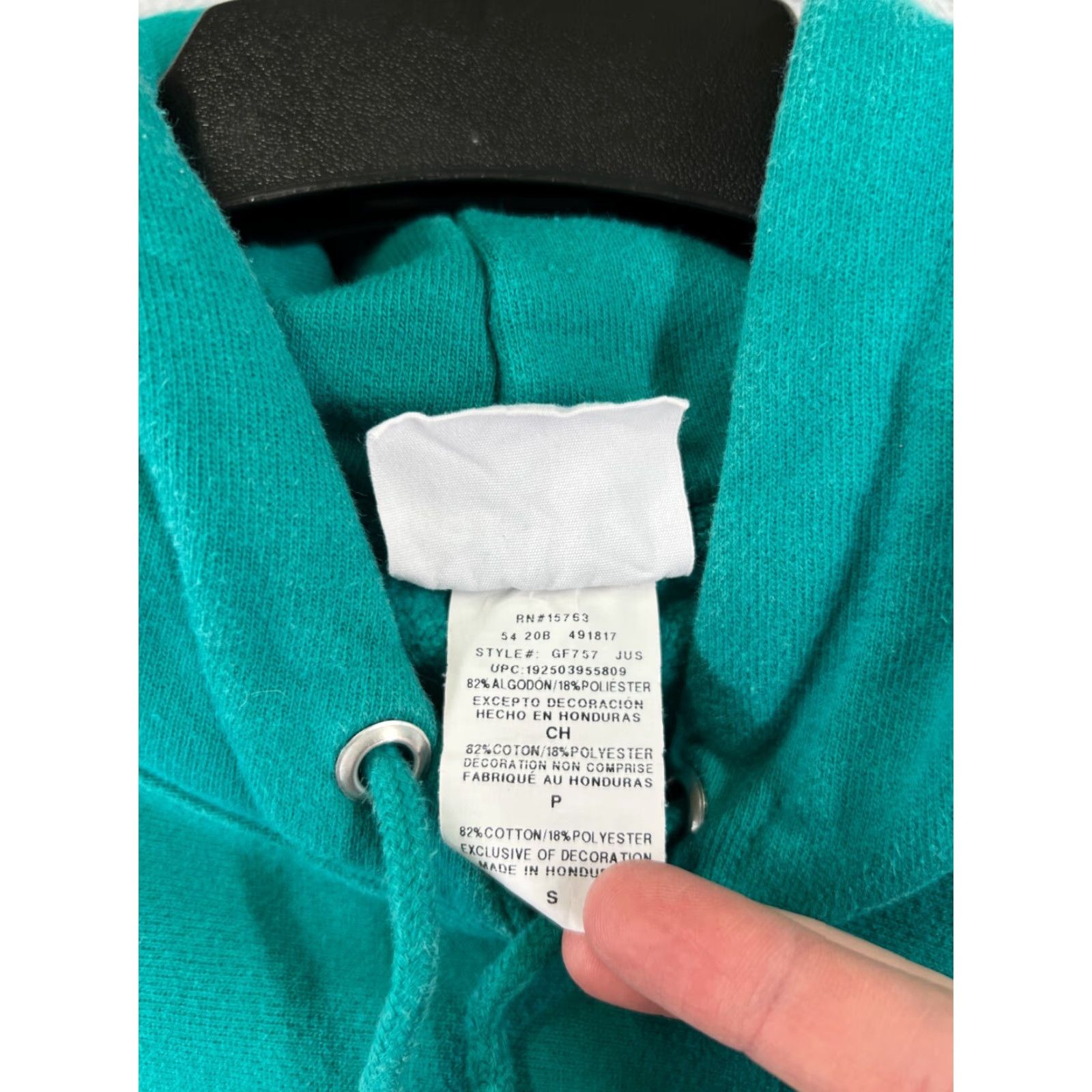 Champion Champion Hoodie Adult Small Teal Recreation Reverse Weave Sweatshirt Men Crew Neck Pullover Logo Jersey Cotton Blend Color: Green Size US S / EU 44-46 / 1 - 4 Thumbnail