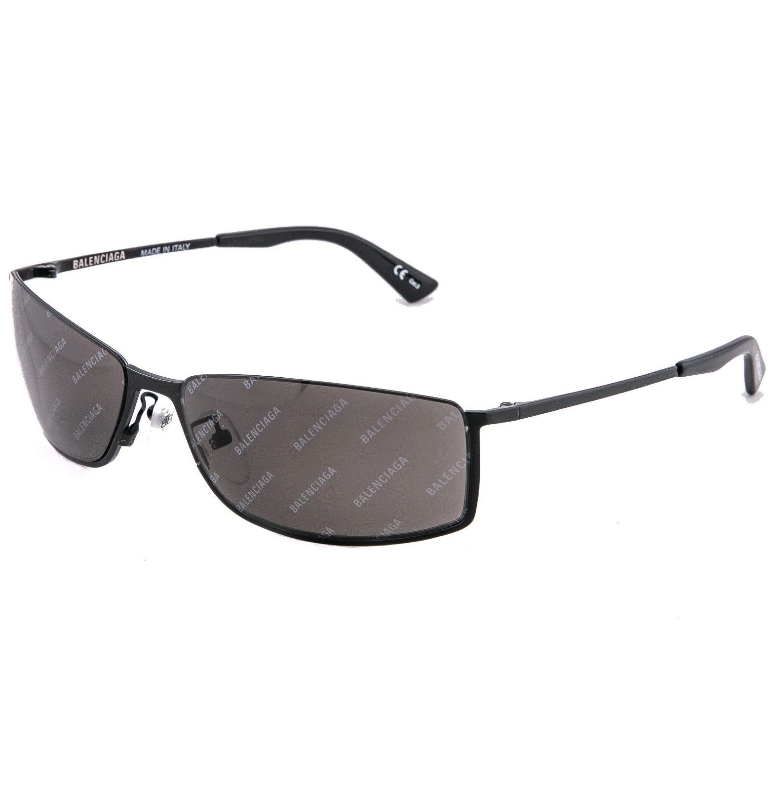 Balenciaga BALENCIAGA BB0094S AGENT Black Logo Print Wrap 0094 001 Size ONE SIZE - 5 Thumbnail
