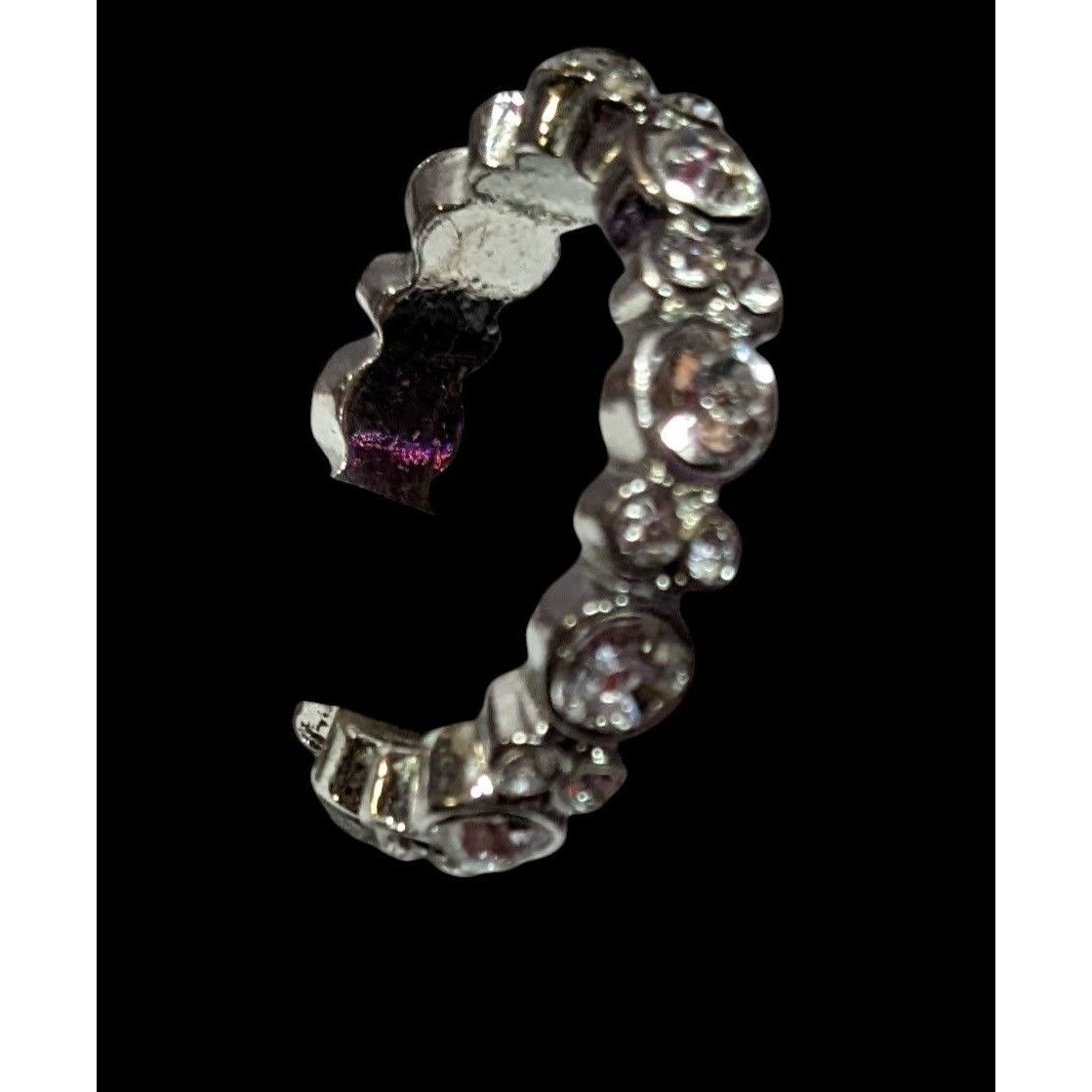 Other Elegant Glam Silver Tone Sparkling Rhinestone Ring Size 7 1/ Size ONE SIZE - 5 Thumbnail