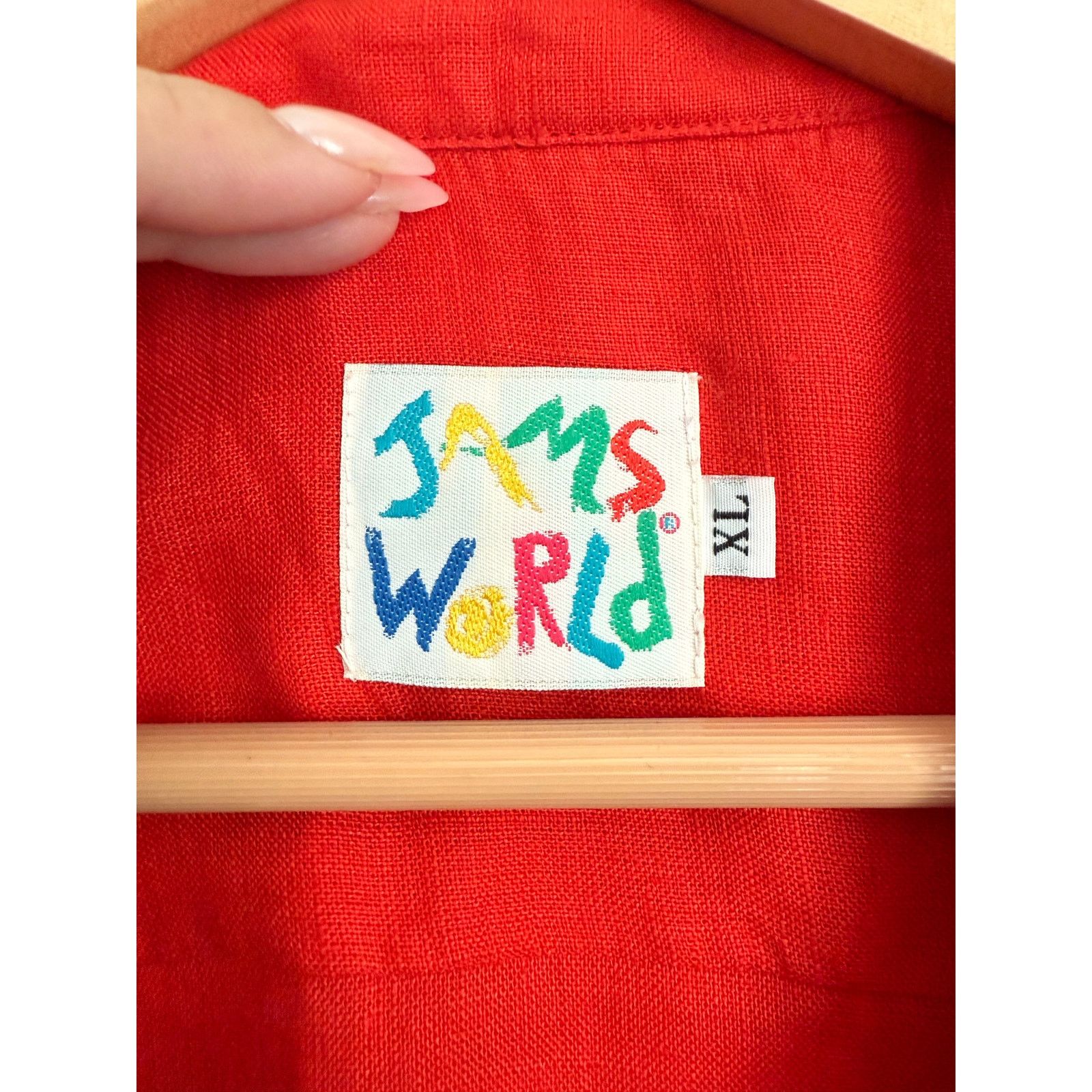 Jams World Jams World Red 100% Linen Button-Up Sleeveless Top XL Size XL / US 12-14 / IT 48-50 - 4 Thumbnail