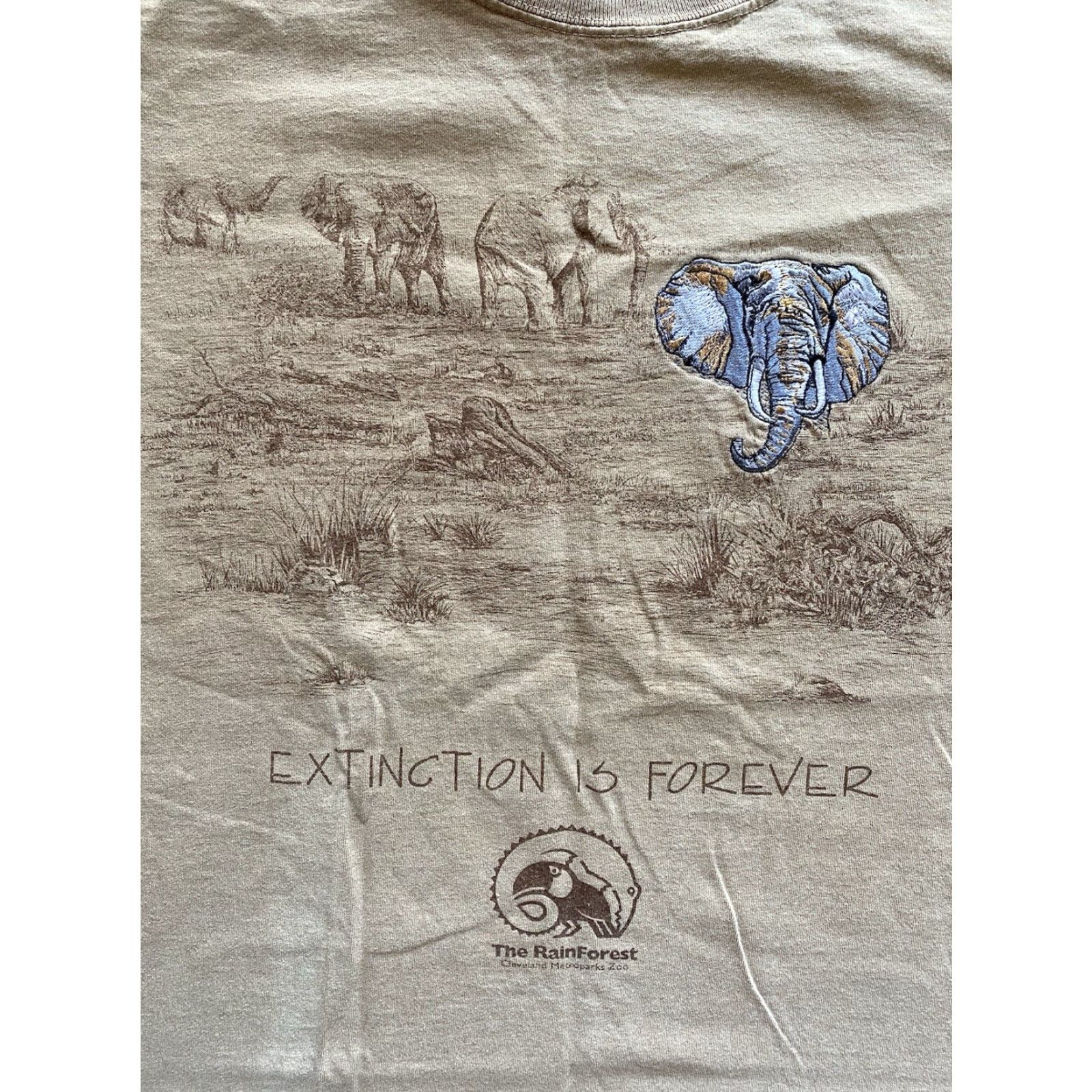 Vintage VINTAGE Dallas Alice T-Shirt Mens Large Brown Elephants Extinction Animals Shirt Size US L / EU 52-54 / 3 - 7 Thumbnail