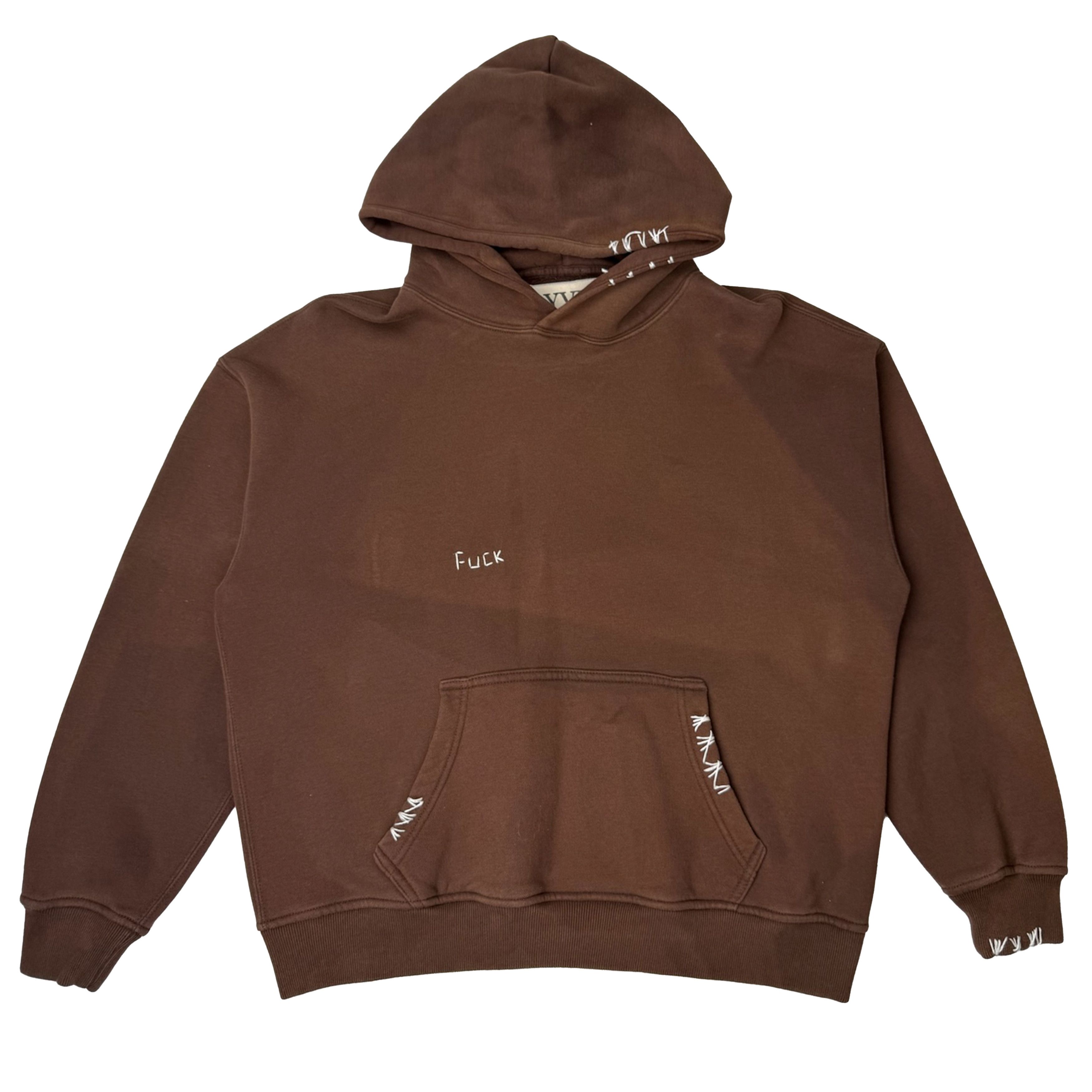 YVX YVX Workshop Fuck Hooded Sweatshirt Brown Size US XS / EU 42 / 0 - 1 Thumbnail