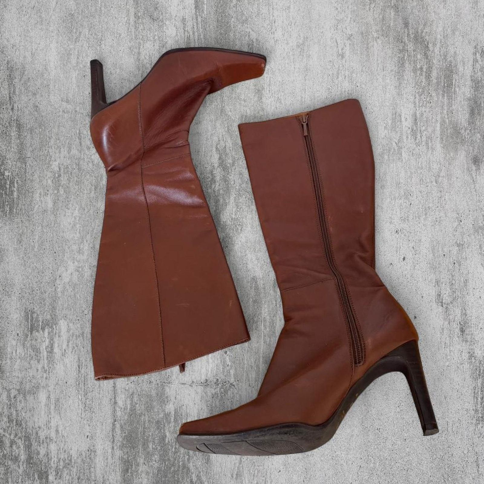 Zara Zara brown leather knee high boots Size US 8 / IT 38 - 2 Thumbnail