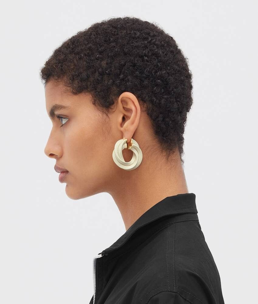 Bottega Veneta o1n1vont0425 Size: OS / Twist Earrings in Ivory Size ONE SIZE - 3 Thumbnail