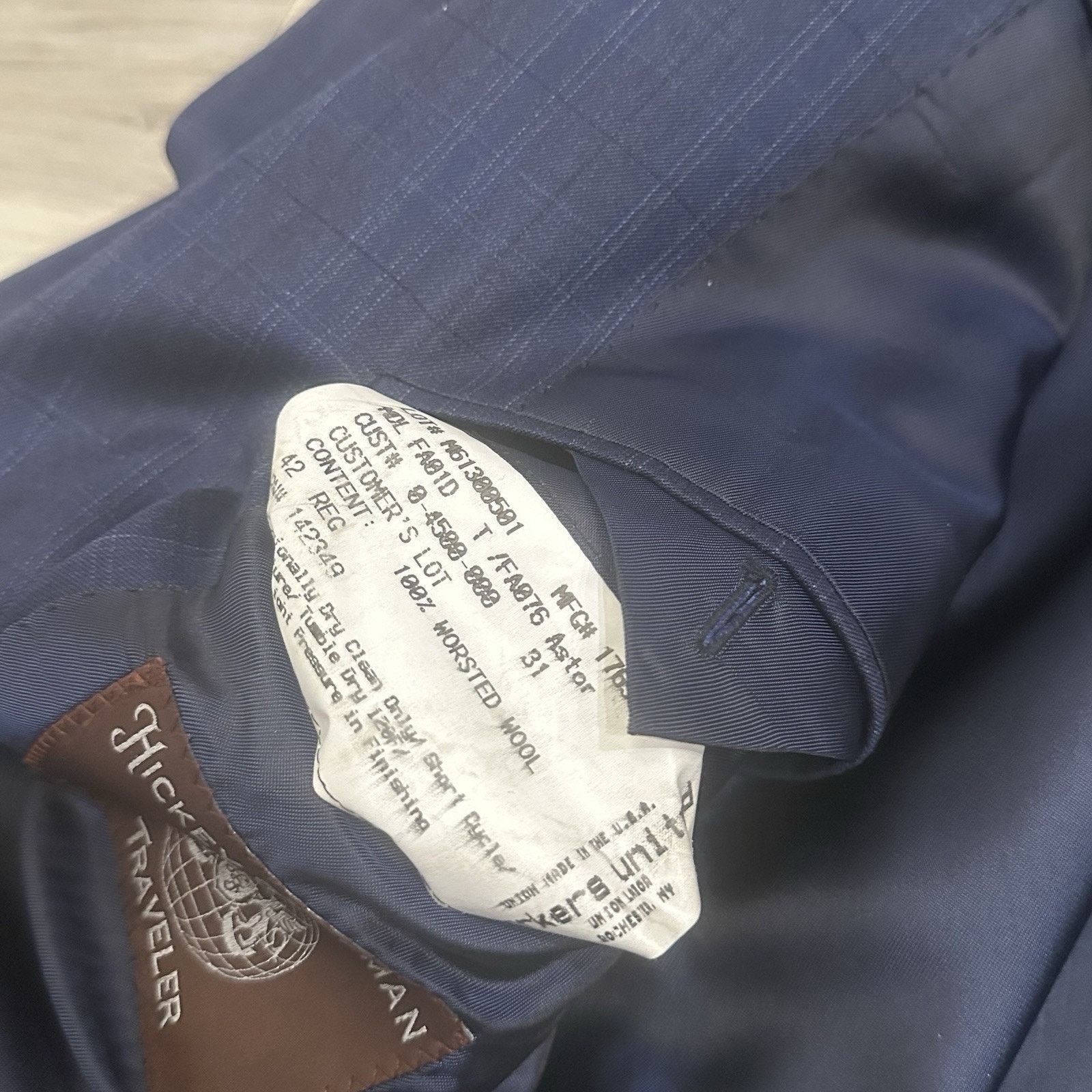 Hickey Freeman NWOT Hickey Freeman Royal Blue Window Pane Plaid Suit 42R Size 42R - 8 Thumbnail