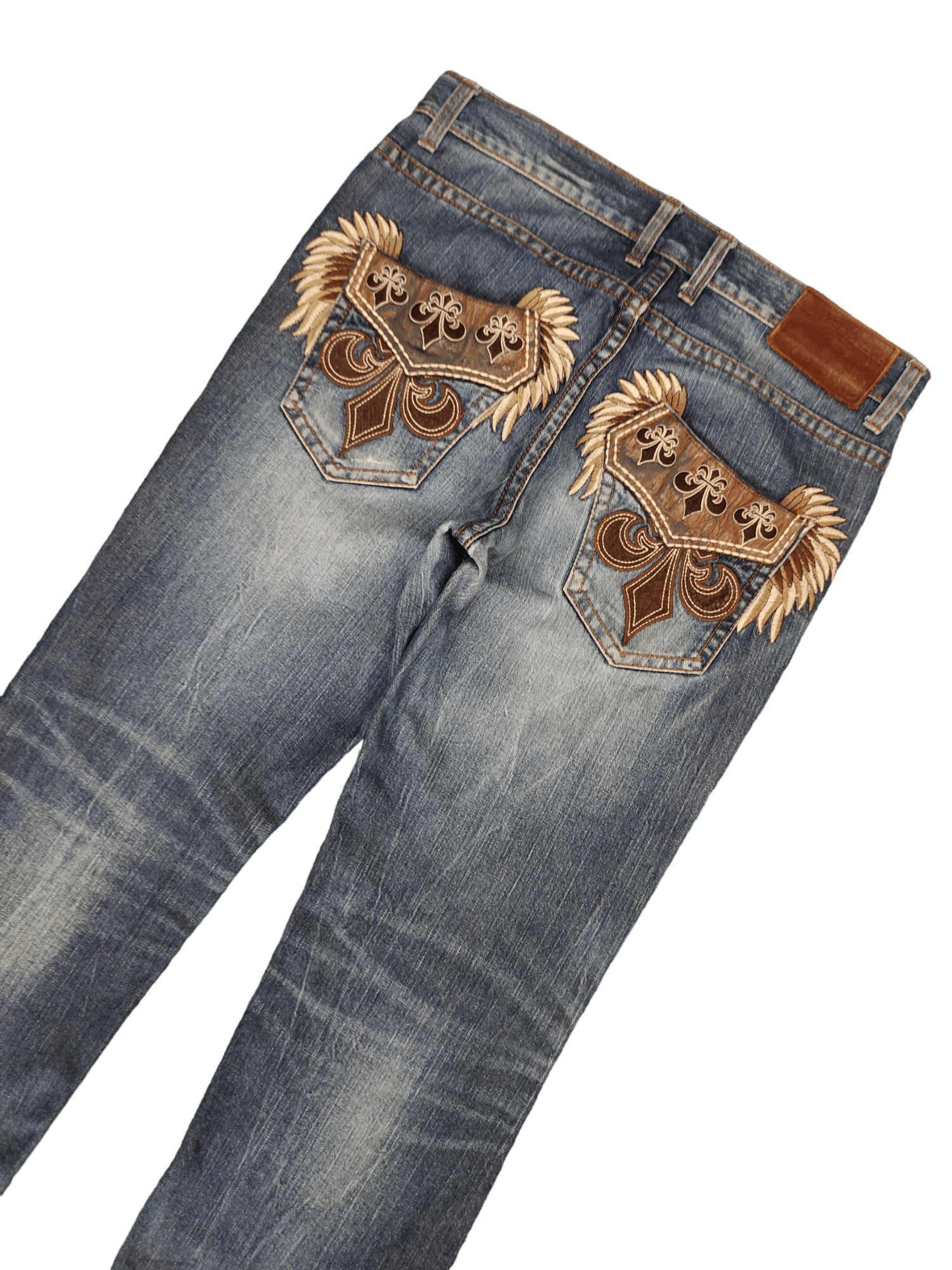 Affliction Be Ambition Cross And Wings Embroider Chrome Heart Style Y2k Size US 34 / EU 50 - 5 Thumbnail