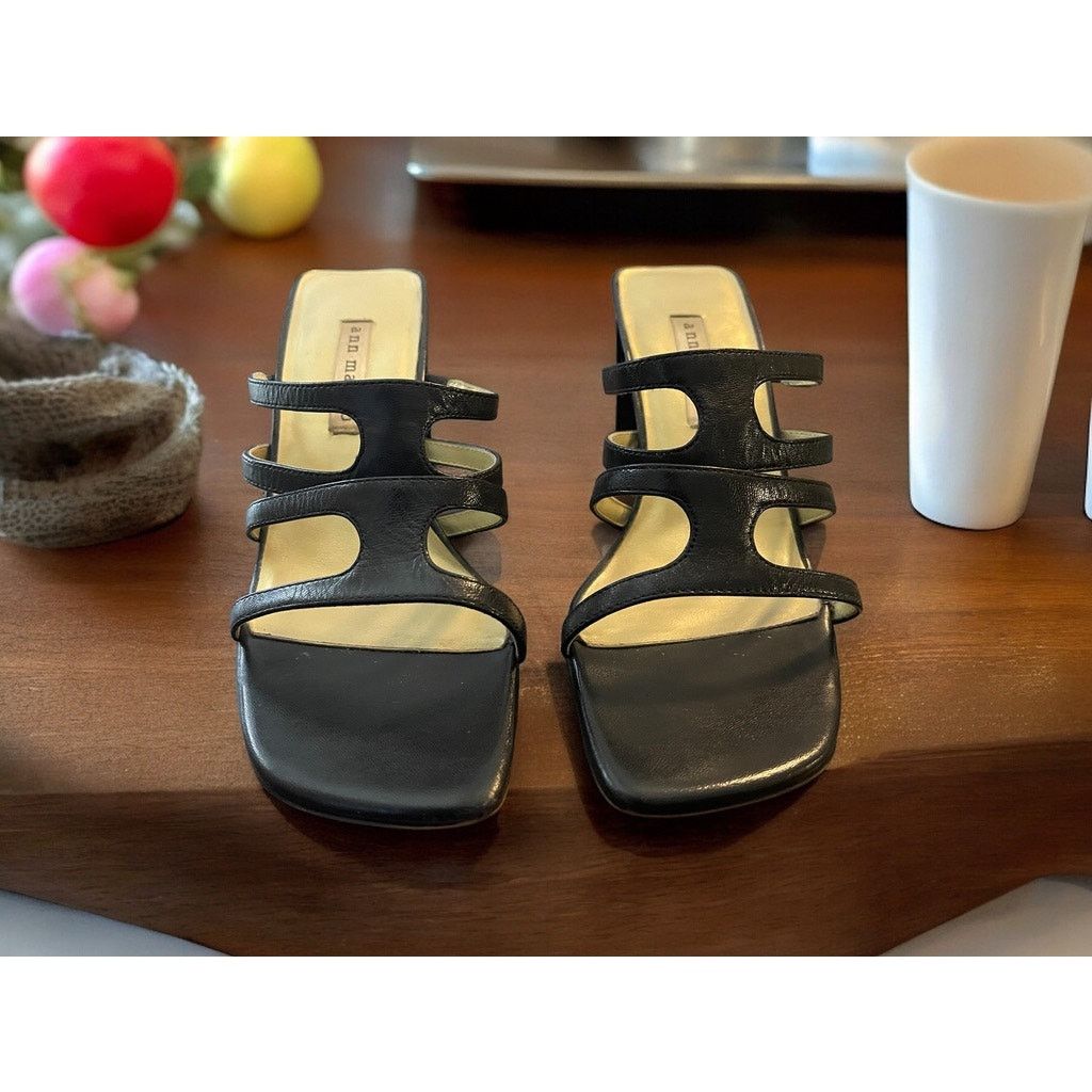 Unknown London Ann Marino Women's Black Sandals Heels Shoes Straps Size 6 Size US 6 / IT 36 - 2 Thumbnail