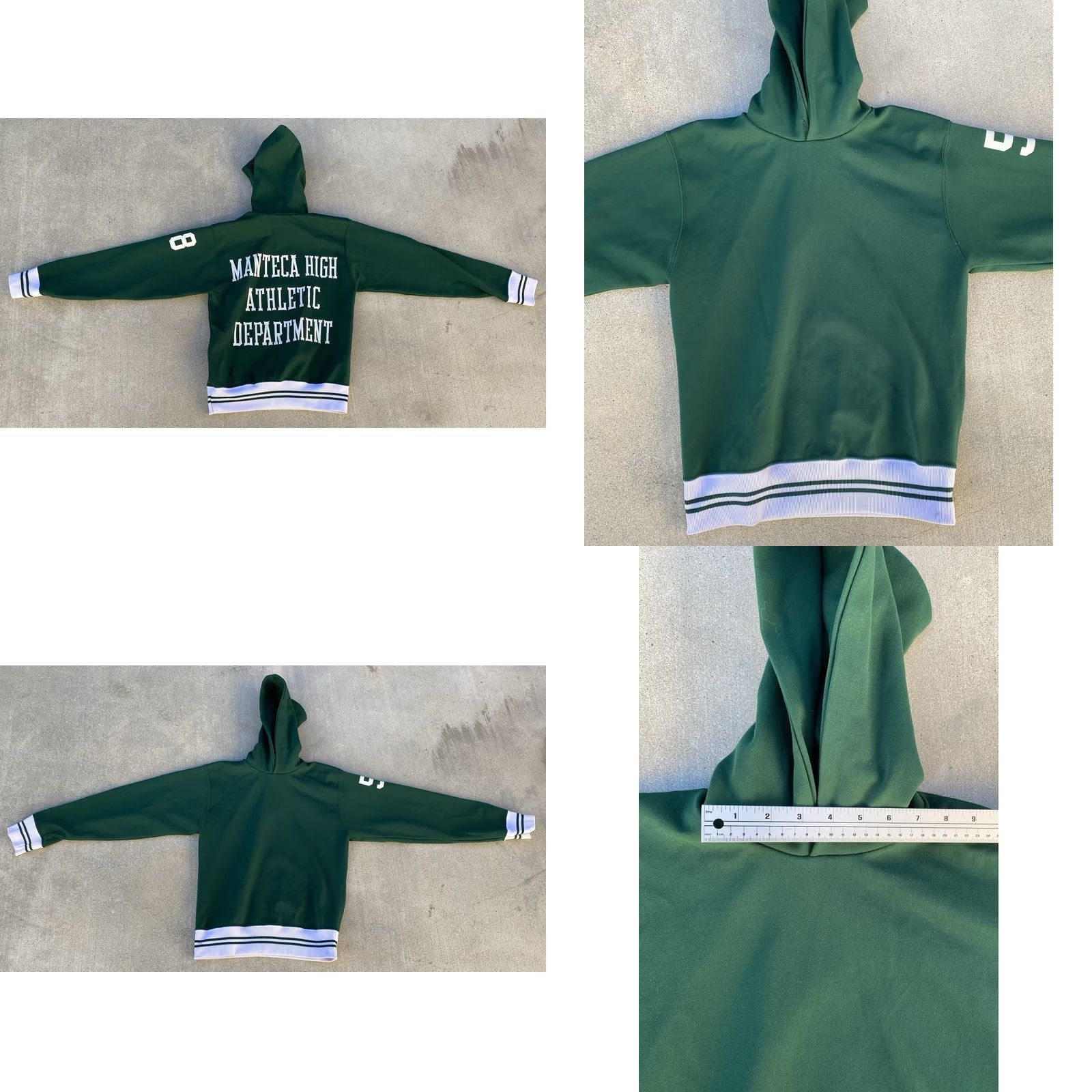 Russell Athletic VINTAGE Russell Athletic Manteca High Athletic Dept Hoodie Shirt Mens S Green USA Nylon Pullover Graphic Print 58 Size US S / EU 44-46 / 1 - 10 Thumbnail