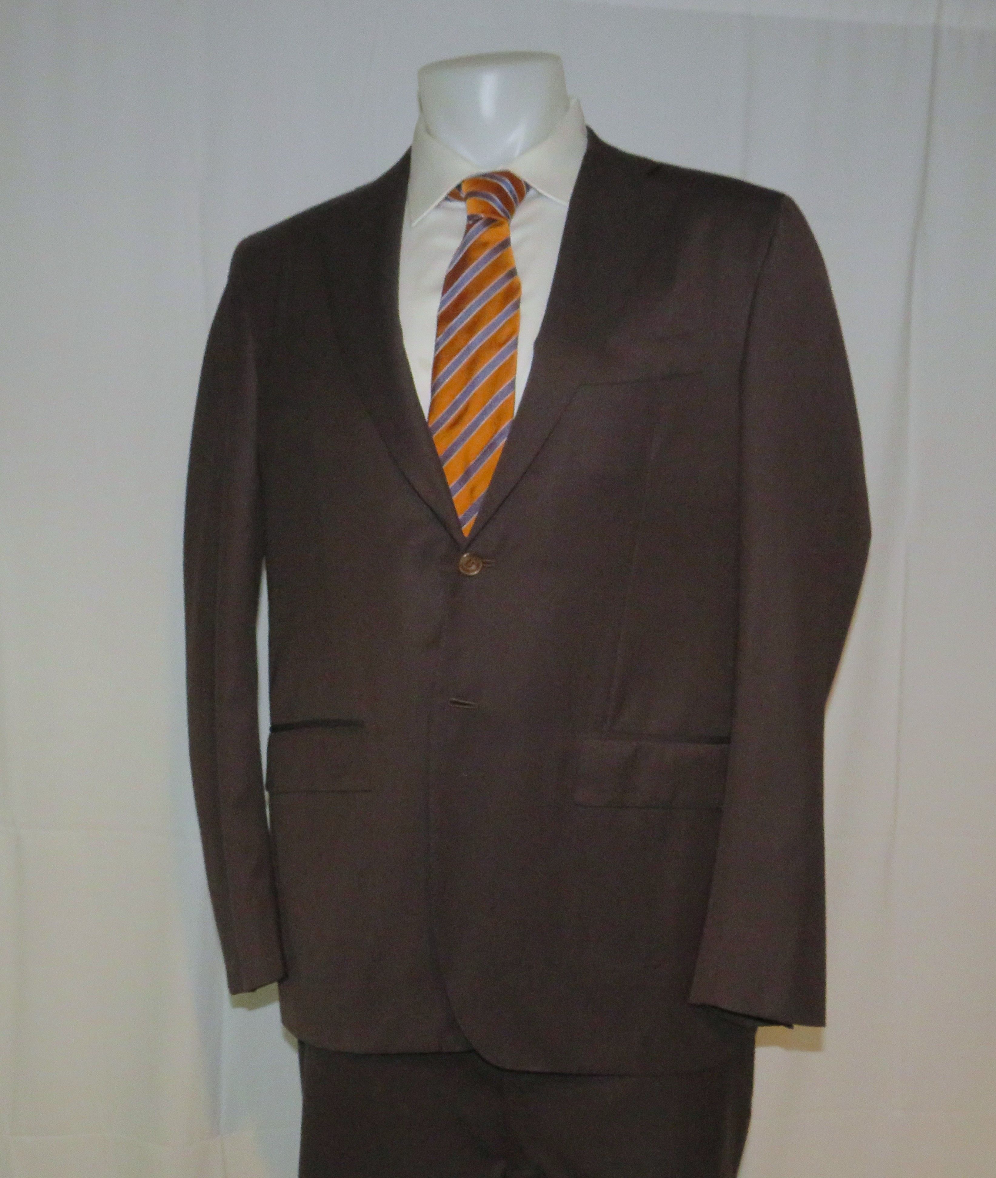 Kiton 14 Micron Super 180 Solid Brown Two Button Suit 48L NWT 8870 Size 48L - 8 Thumbnail