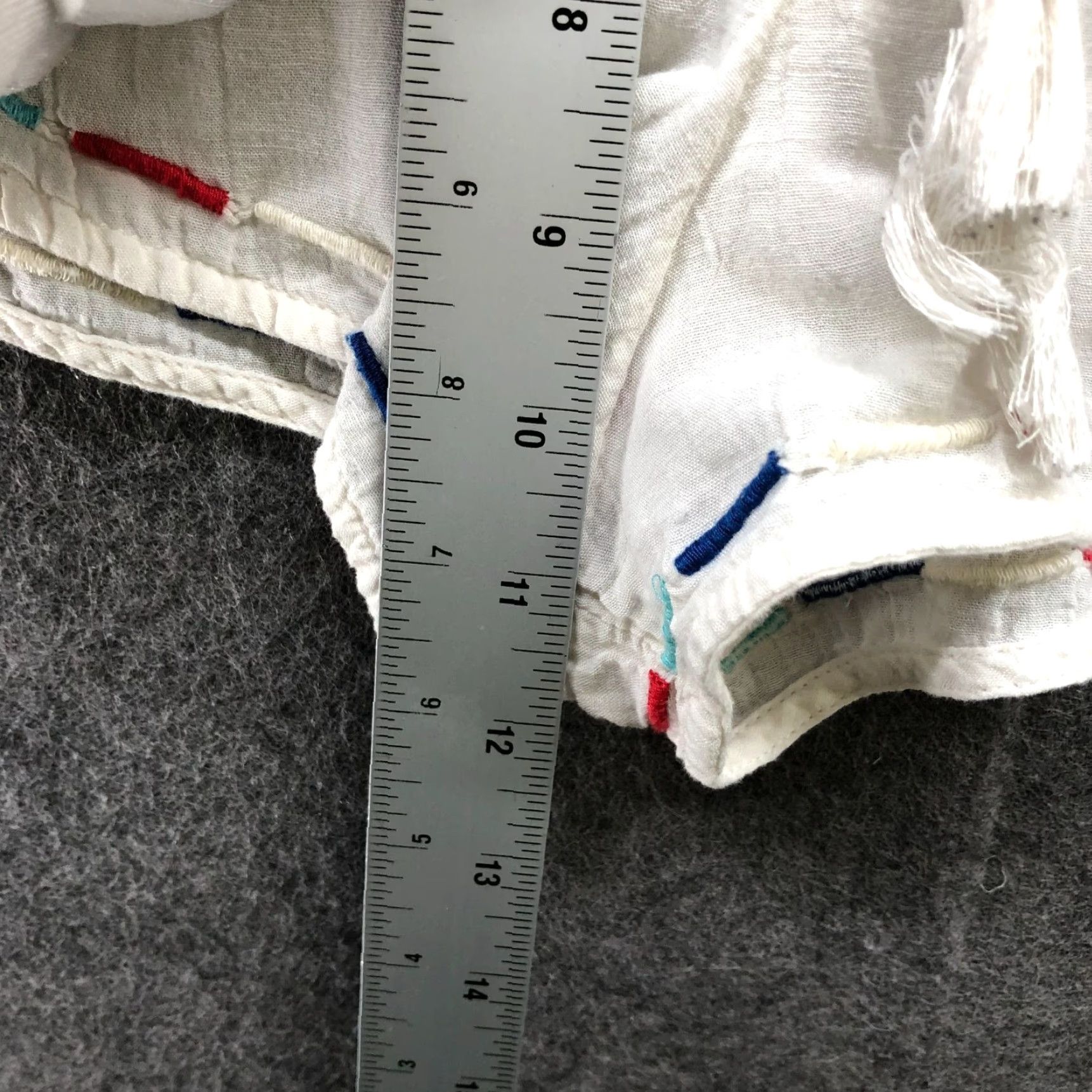 Gap Vintage Gap Love Lounge Shorts Womens M White Linen Blend Embroidered Spring Summer Size 32" / US 10 / IT 46 - 5 Thumbnail