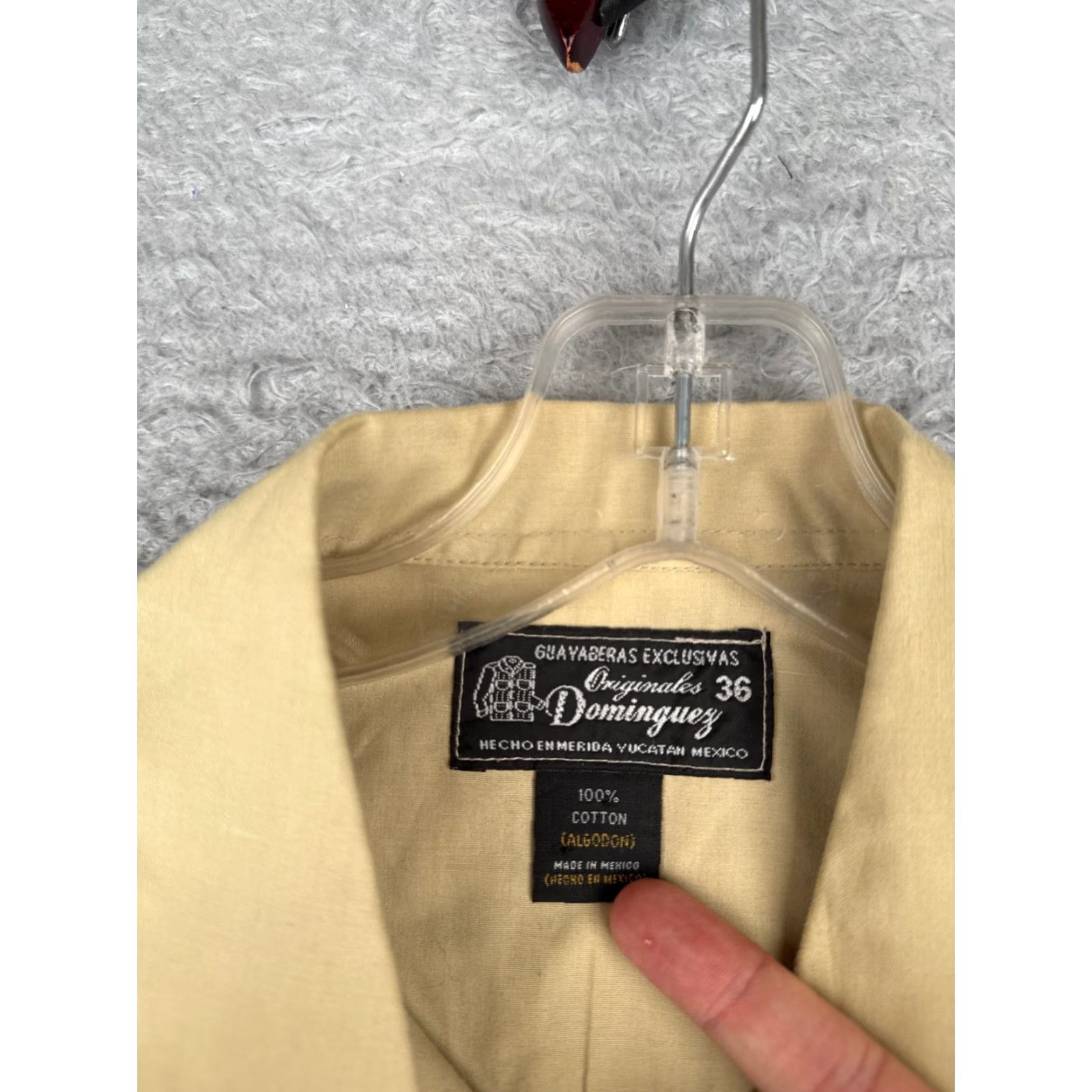 Vintage VINTAGE Domingues Guayabera Shirt Men 36 Beige Button-Up 100% Cotton 4 Pocket READ Size US M / EU 48-50 / 2 - 6 Thumbnail