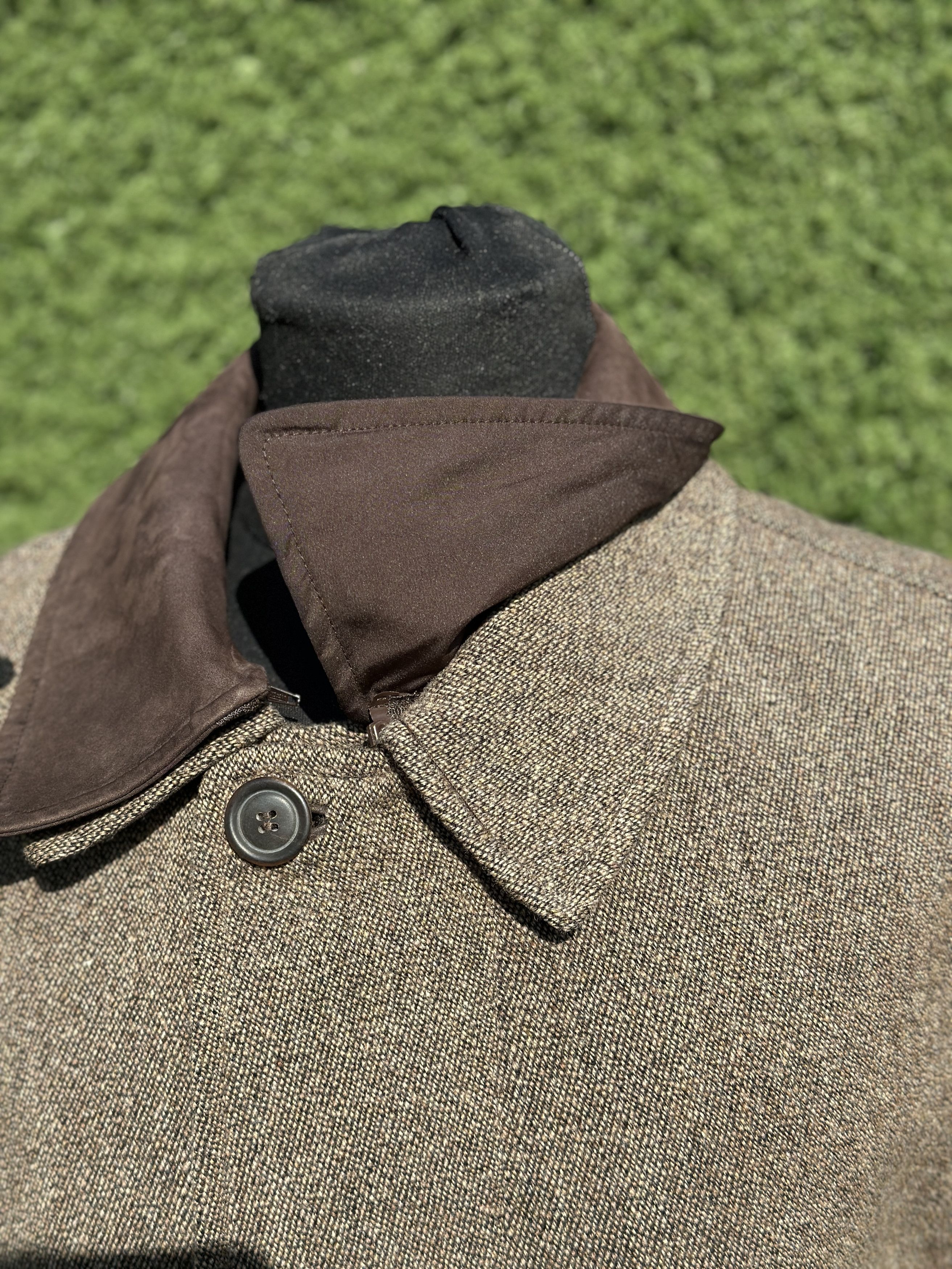 Canali Canali Wool Cashmere Tweed Style Coat Leather Collar 50 IT Size US M / EU 48-50 / 2 - 5 Thumbnail