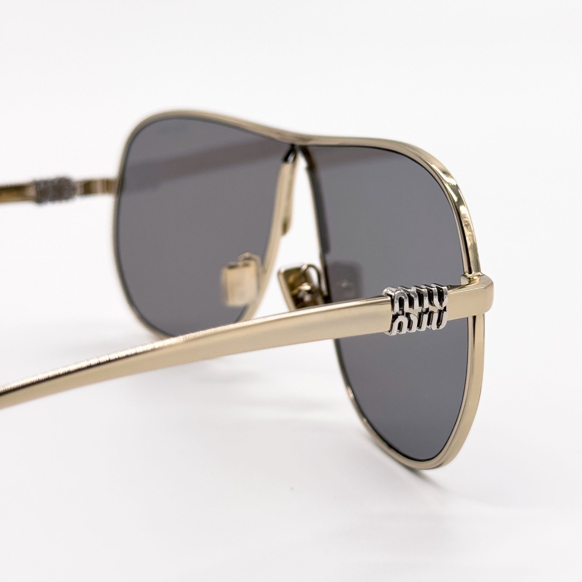 Miu Miu NEW MIU MIU SUNGLASSES MUA56S ZVN80Q GOLD MU A56S, SMU A56 Size ONE SIZE - 6 Thumbnail