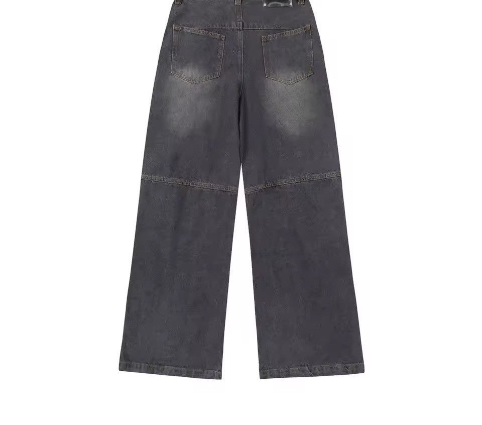 Other Washed Streetwear Wide Leg Straight Distressed Jeans Size US 32 / EU 48 - 2 Thumbnail