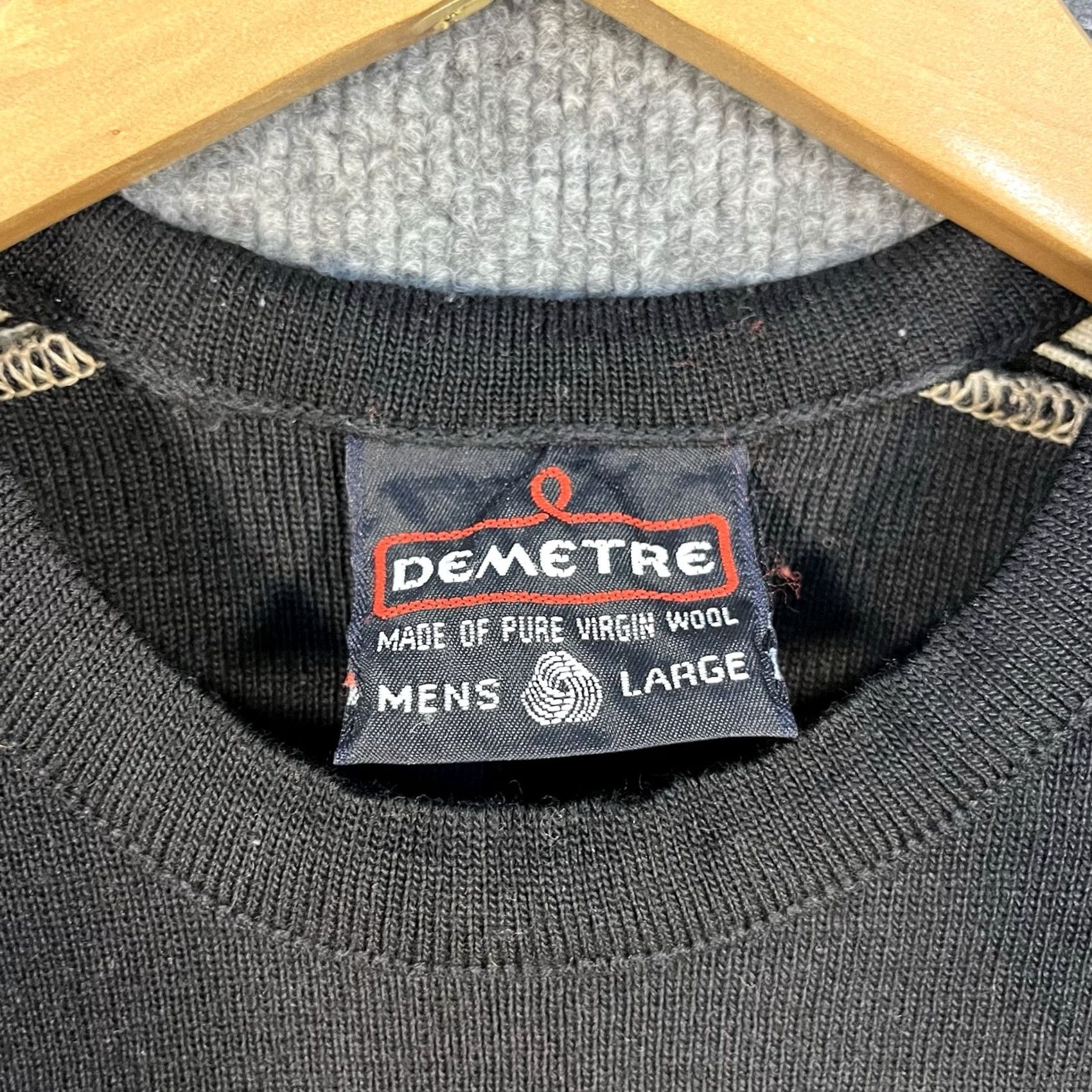 Etro VINTAGE Demetre Wool Ski Sweater Pullover Retro Black Beige Stripes Large 80s Mens Size US L / EU 52-54 / 3 - 3 Thumbnail