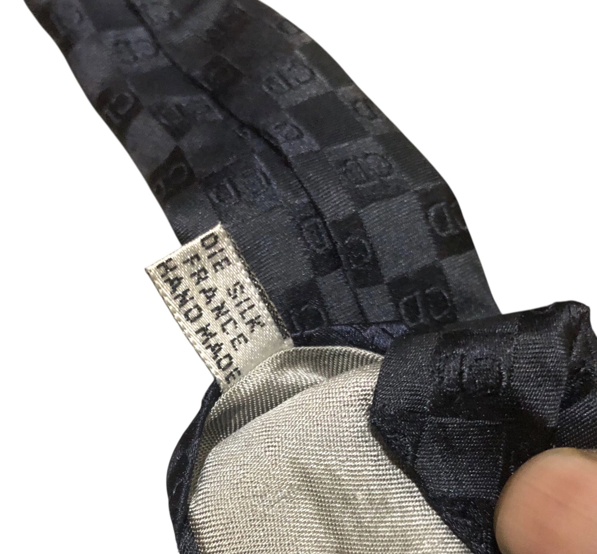 Dior 🔥DIOR HOMME Black Silk Jacquard Damier Monogram CD Tie Size ONE SIZE - 11 Thumbnail