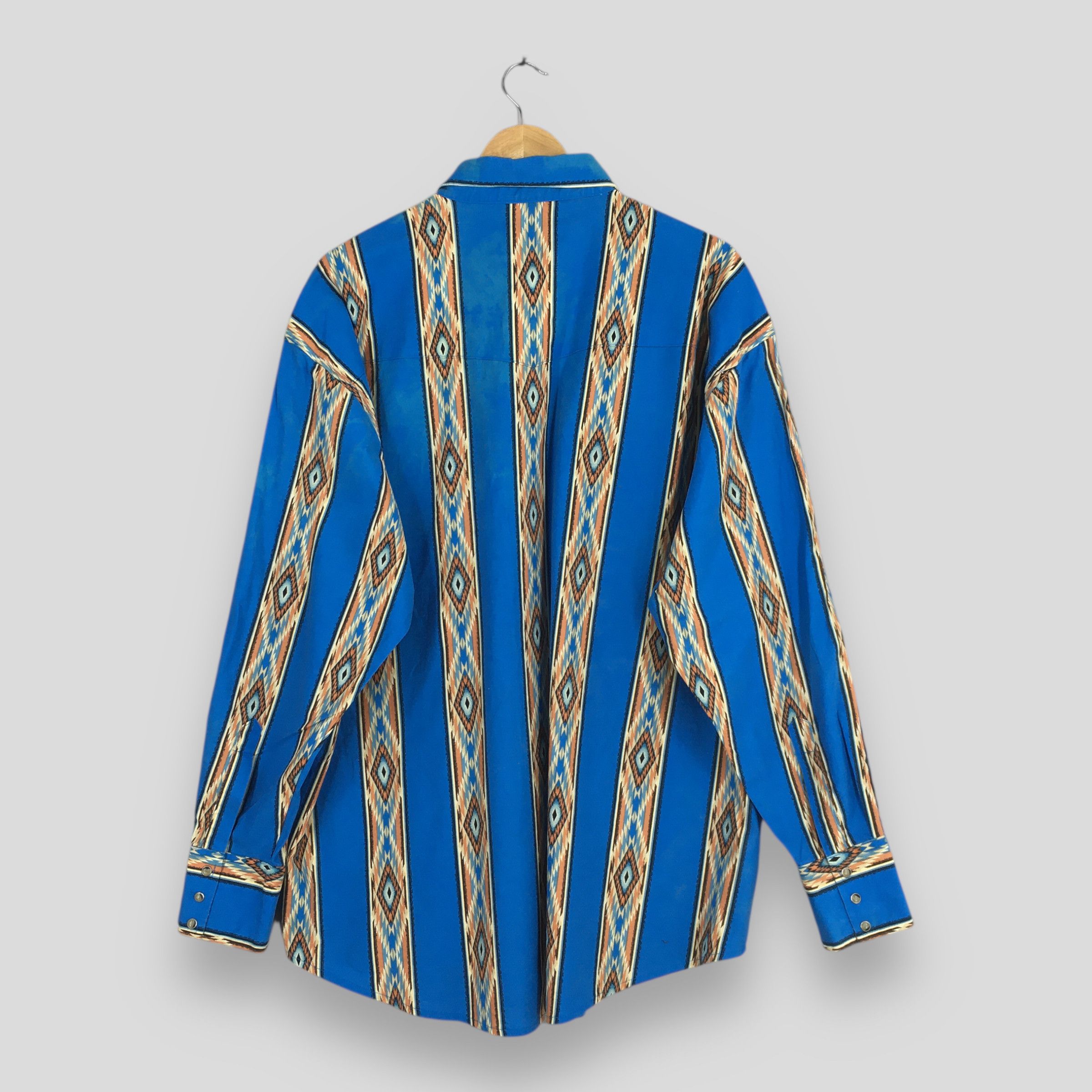Wrangler Vintage 80s Wrangler Aztec Navajo Brushpopper Shirt 2XLarge Size US XXL / EU 58 / 5 - 8 Thumbnail