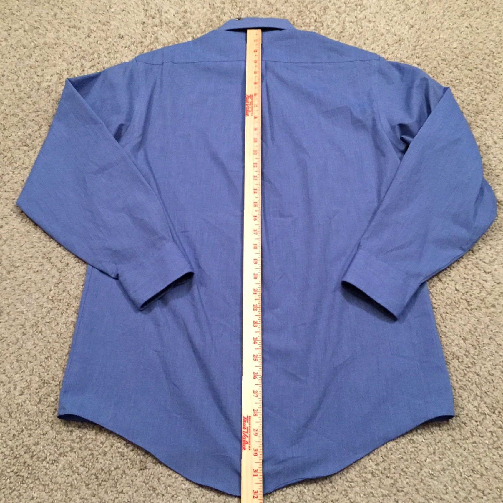 Stafford Stafford Mens Shirt 15 Solid Blue Long Sleeve Button Up Shirt Size US M / EU 48-50 / 2 - 6 Thumbnail
