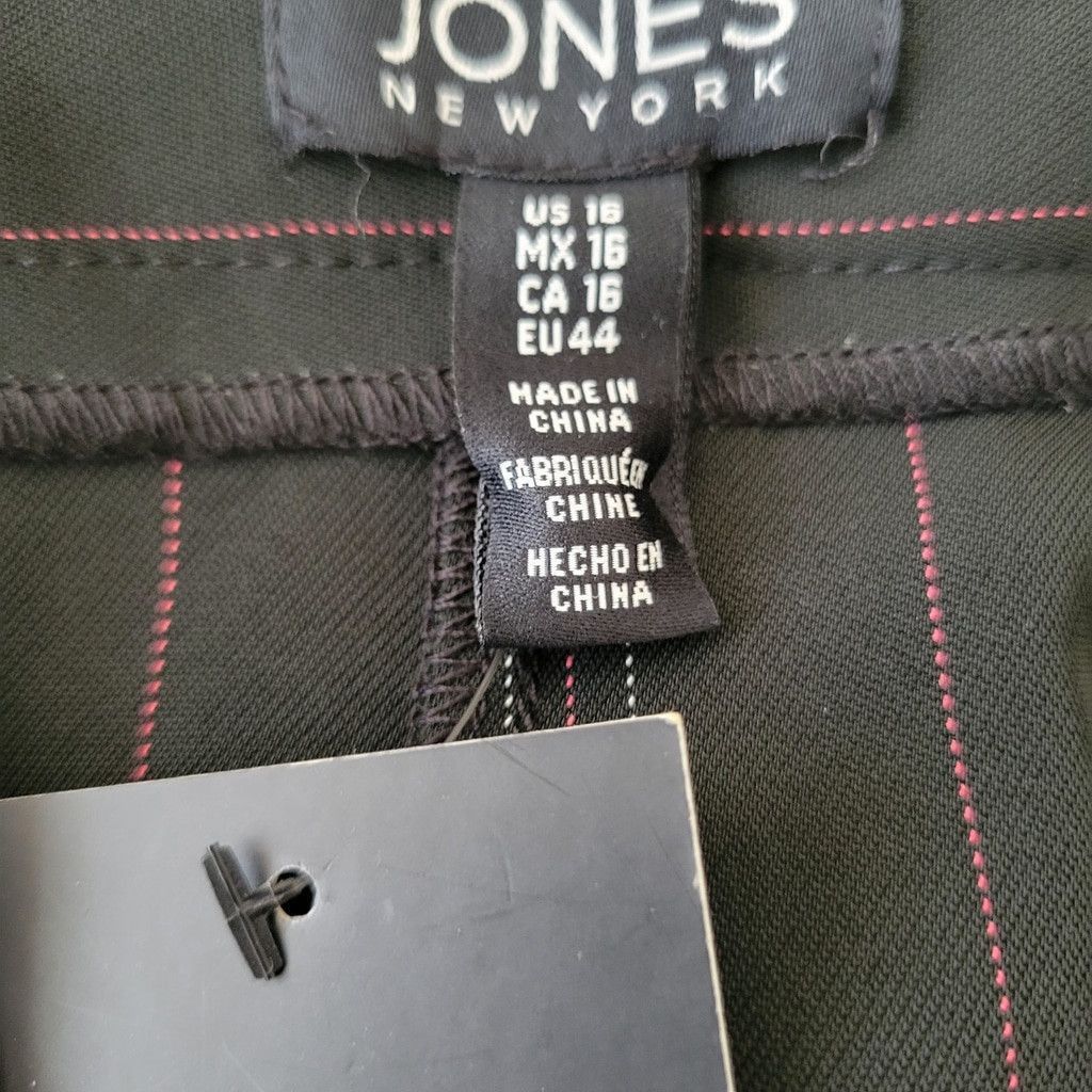 Jones New York Jones New York Fashion Stripe Black Wide-Leg Dress Pants 16 Size 38" / US 16 / IT 52 - 8 Thumbnail