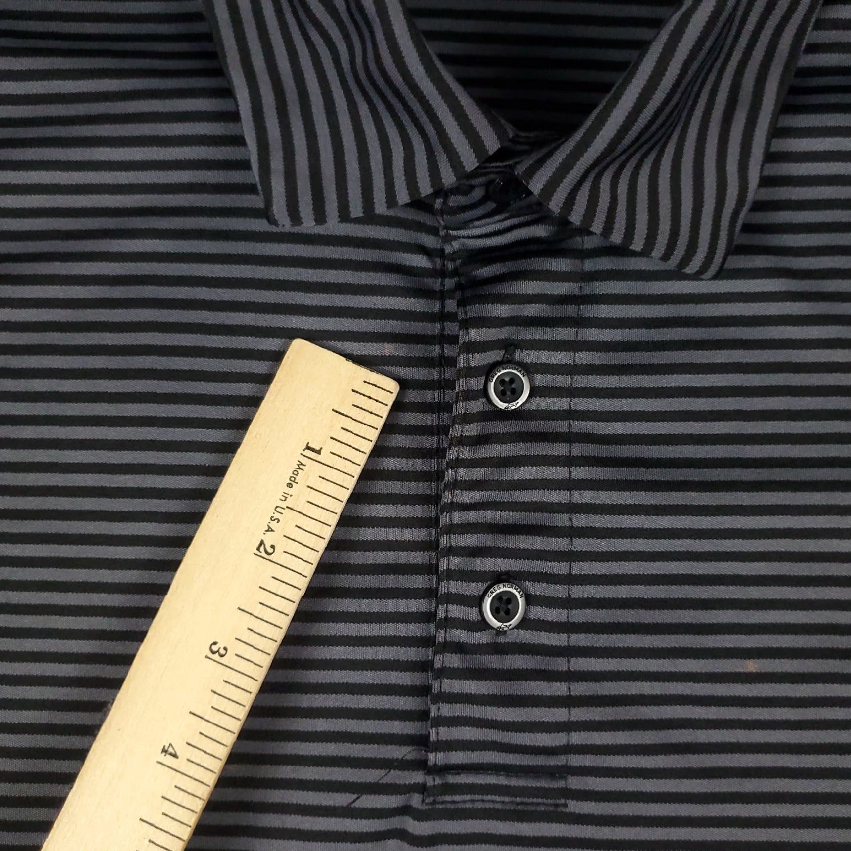 Vintage Greg Norman Polo Shirt Mens XL Gray Striped Shark Golf Casual Short Sleeve Polo Size US XL / EU 56 / 4 - 2 Thumbnail