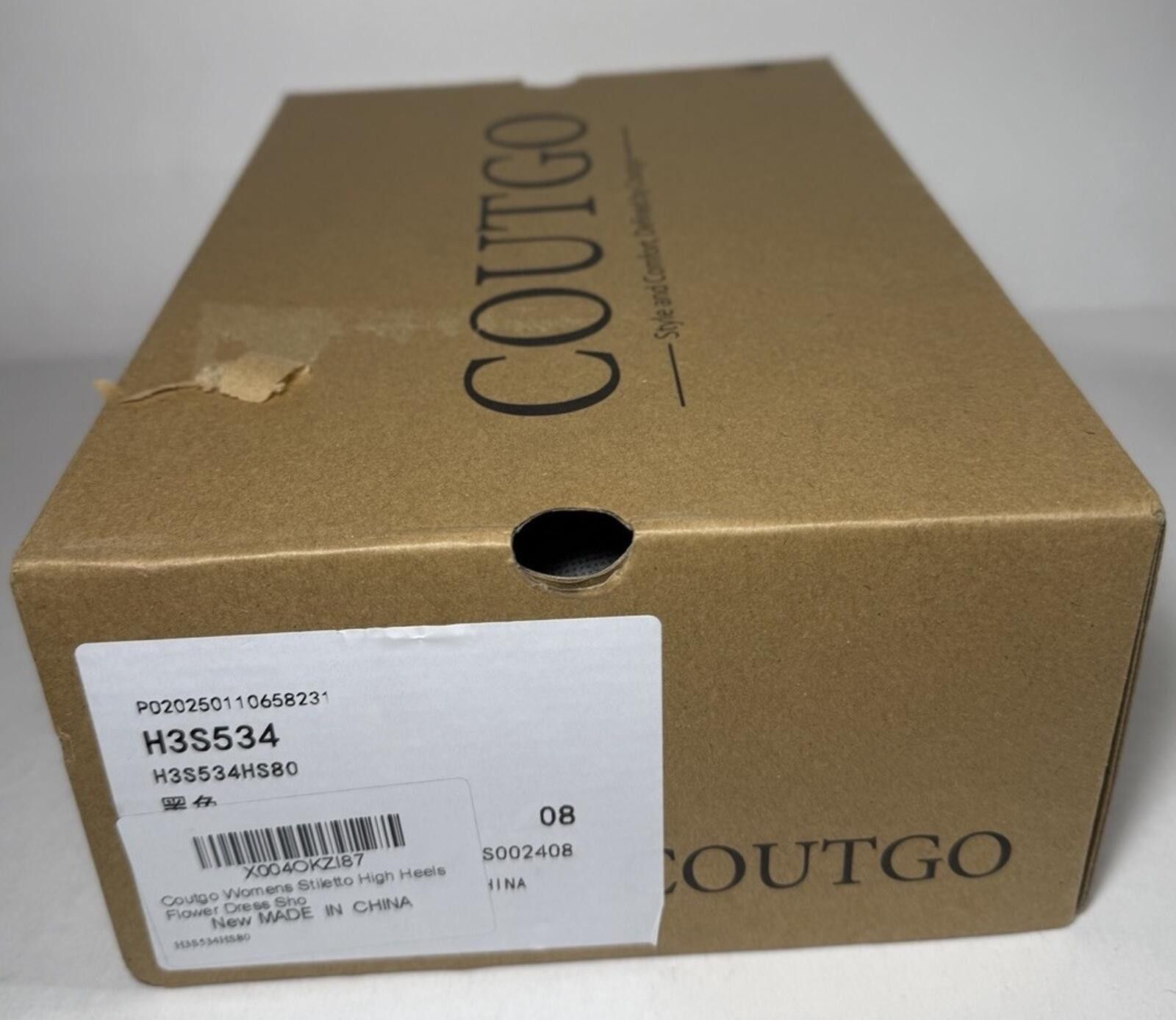 Other COUTGO Stiletto 3.5 inch High Heels Flower Pointed Toe Black Size US 8 / IT 38 - 6 Thumbnail