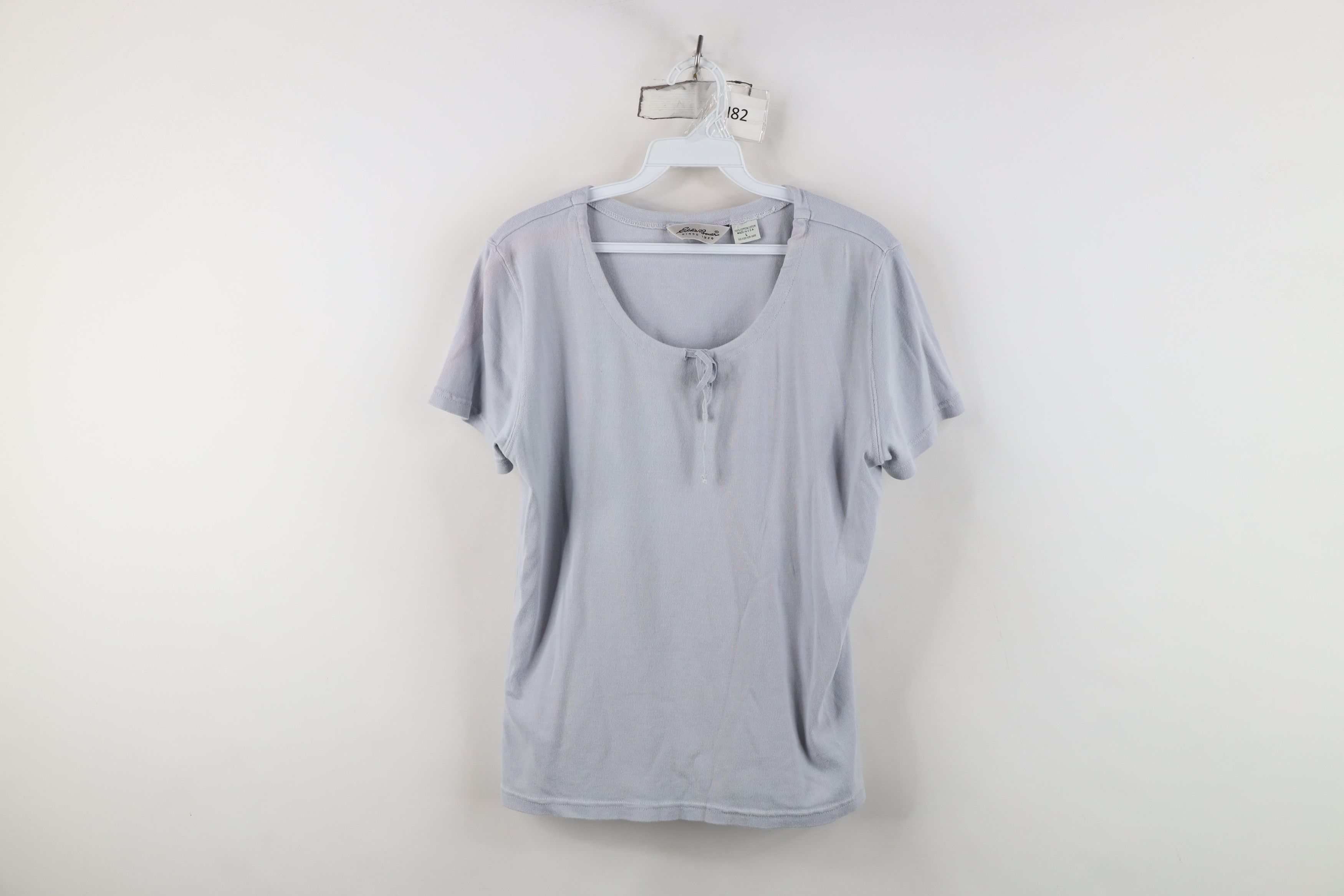 Eddie Bauer Vintage 90s Eddie Bauer Tie Front Cotton Knit T-Shirt USA Size L / US 10 / IT 46 - 1 Thumbnail