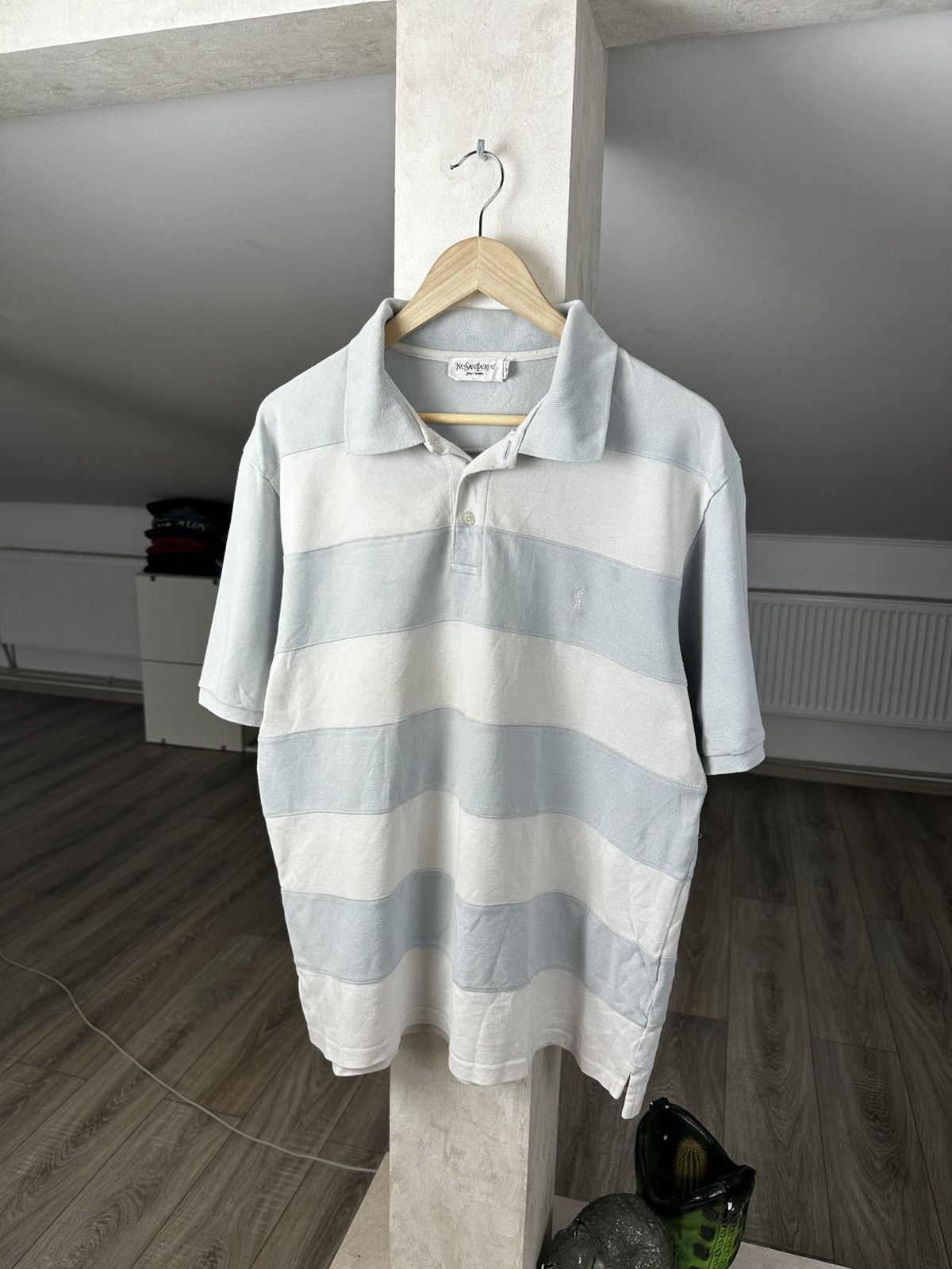 Yves Saint Laurent Vintage Yves Saint Laurent YSL Striped Polo Tee Shirt Size US XL / EU 56 / 4 - 1 Thumbnail
