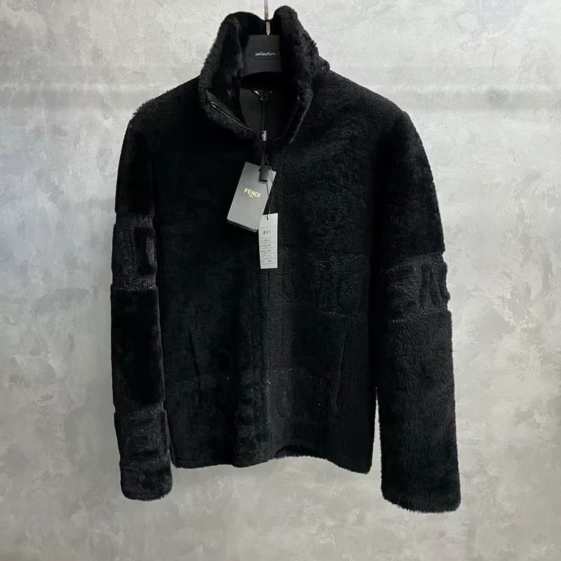 Fendi Fendi Black Fur Embossed Zip Jacket-yf Size US M / EU 48-50 / 2 - 1 Thumbnail