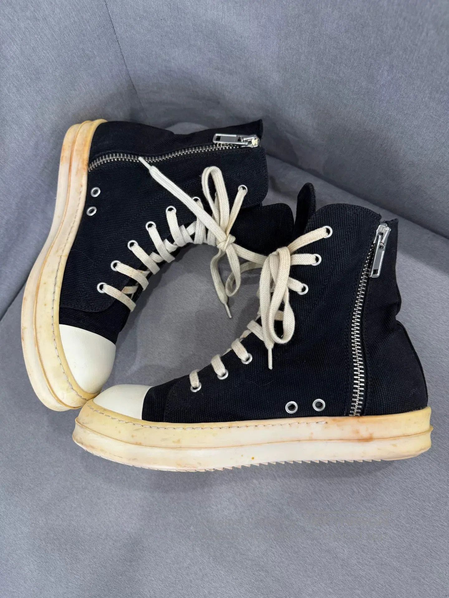 Rick Owens rick owens canvas high top sneakers size 40. Size US 7.5 / EU 40-41 - 4 Thumbnail