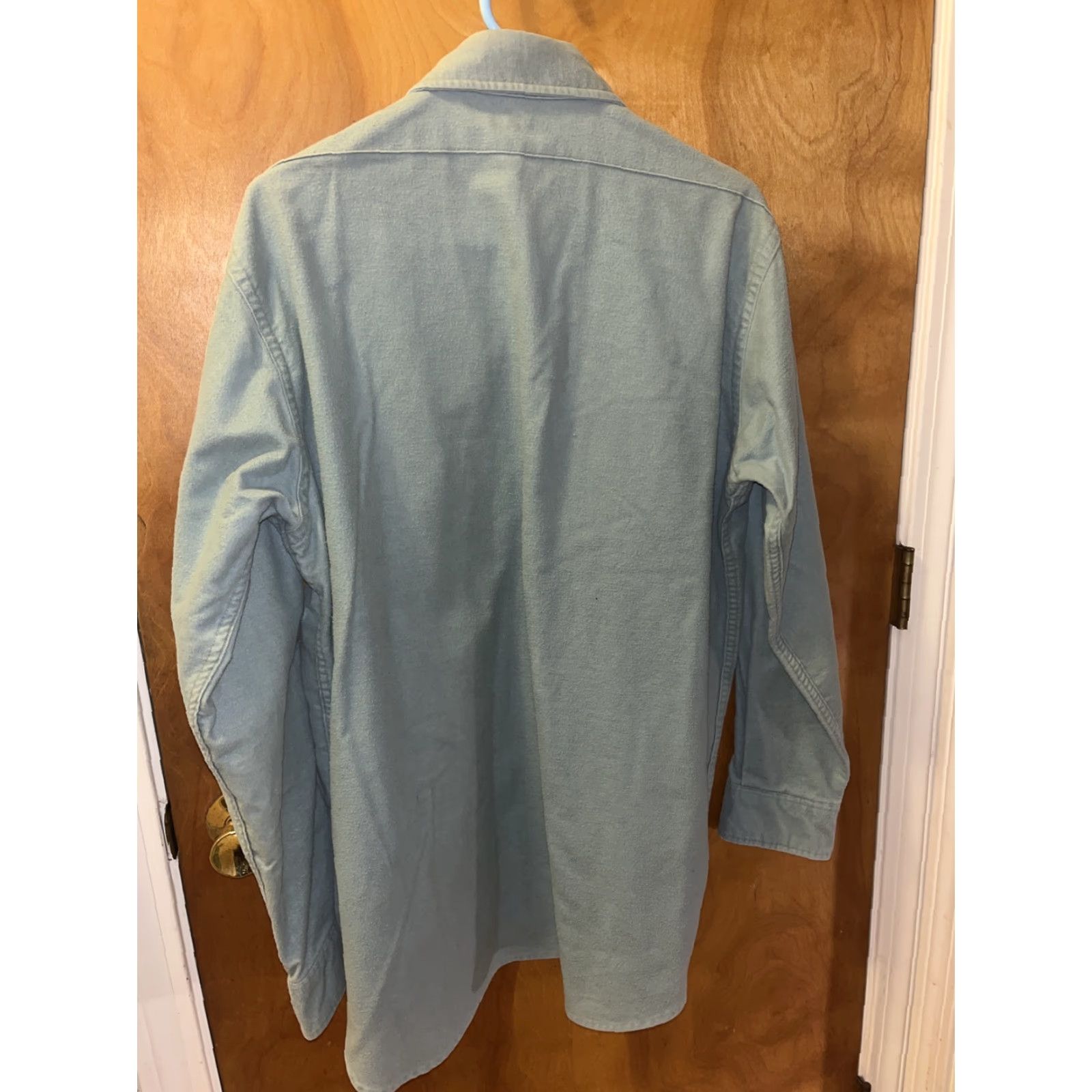 Vintage VINTAGE L.L. Bean Men’s Big & Tall Shirt 17 Long Sleeve Cotton Sage Green Chamois Cloth Size US XL / EU 56 / 4 - 4 Thumbnail
