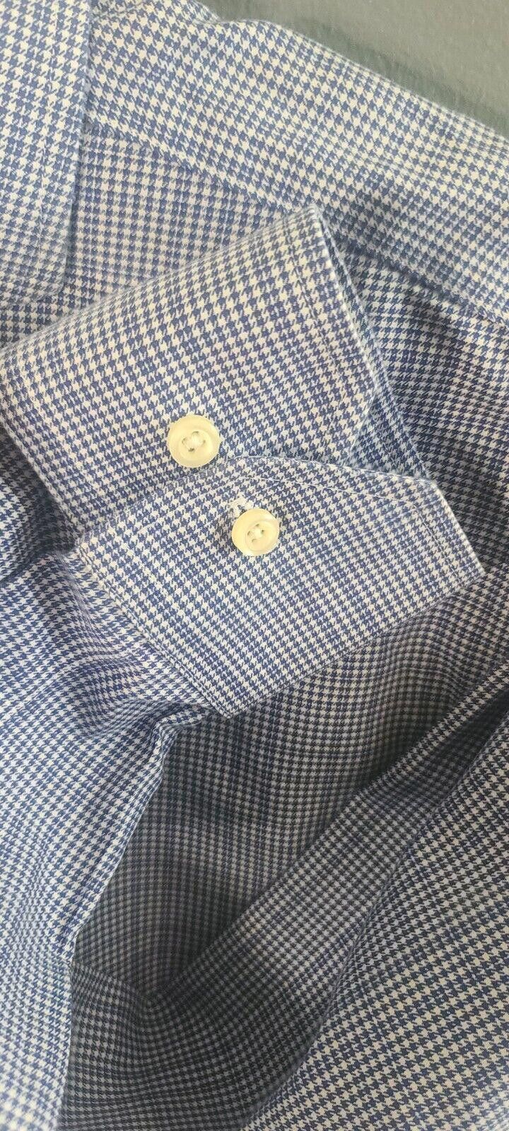 Brooks Brothers Brooks Brothers 346 Men's 15 1/2-4/5 White Blue Slim Fit Size 38R - 6 Thumbnail