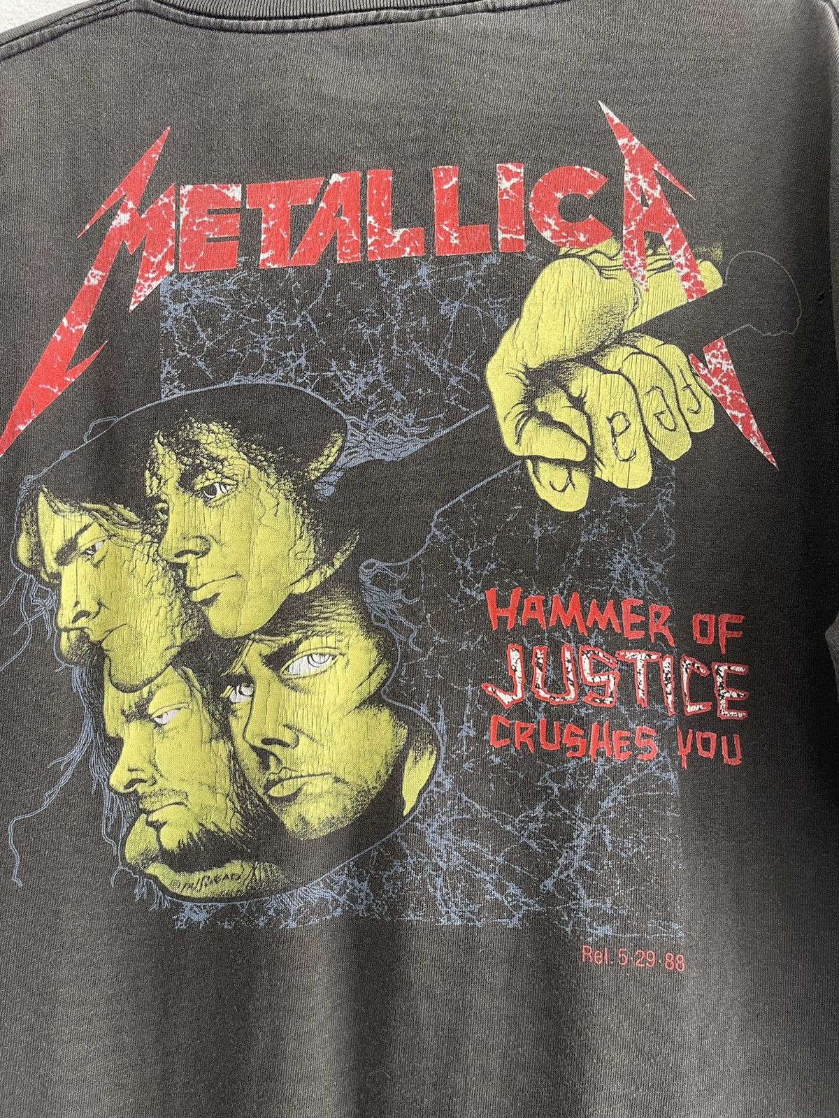 Band Tees Faded Vintage Metallica And Justice for All Brockum Holes Size US L / EU 52-54 / 3 - 4 Thumbnail
