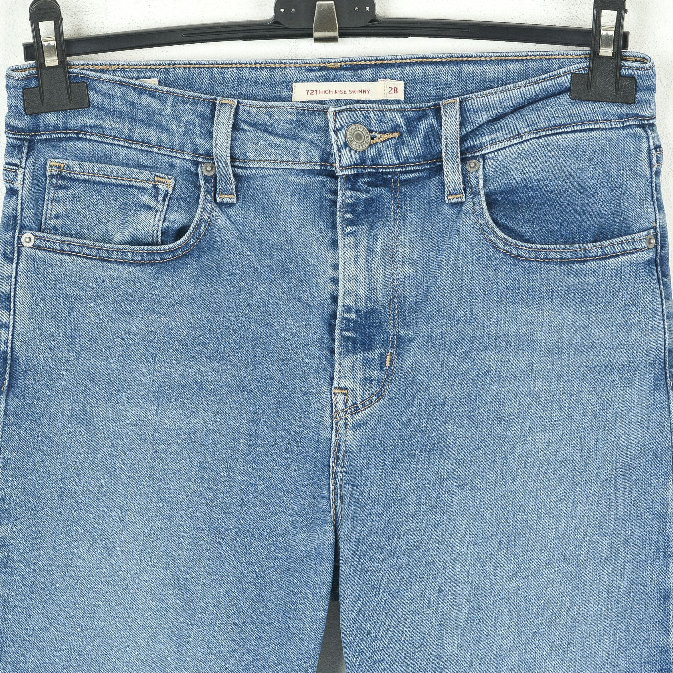 Levi's 721 High Rise Skinny W27 L30 Jeans Denim Trousers Pants Zip Size 27" / US 4 / IT 40 - 3 Thumbnail