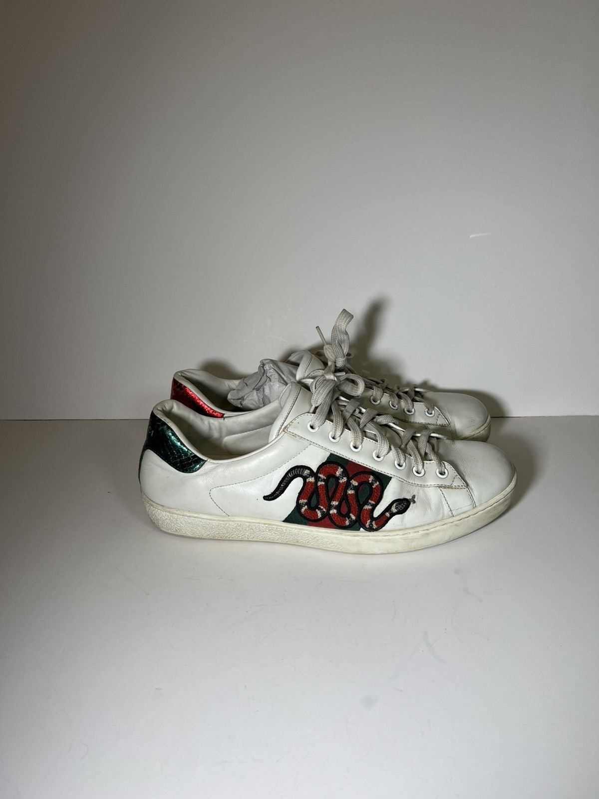 Gucci Gucci Ace leather sneakers signature embroidered Kingsnake Size US 12 / EU 45 - 3 Thumbnail