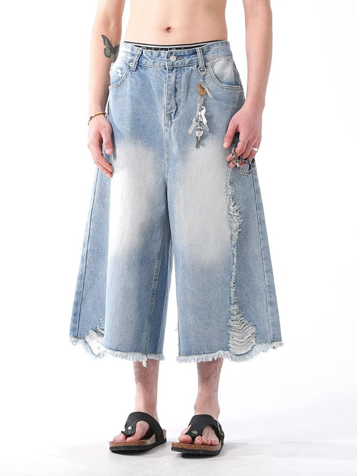 Vintage Distressed Denim Shorts Size US 32 / EU 48 - 4 Thumbnail