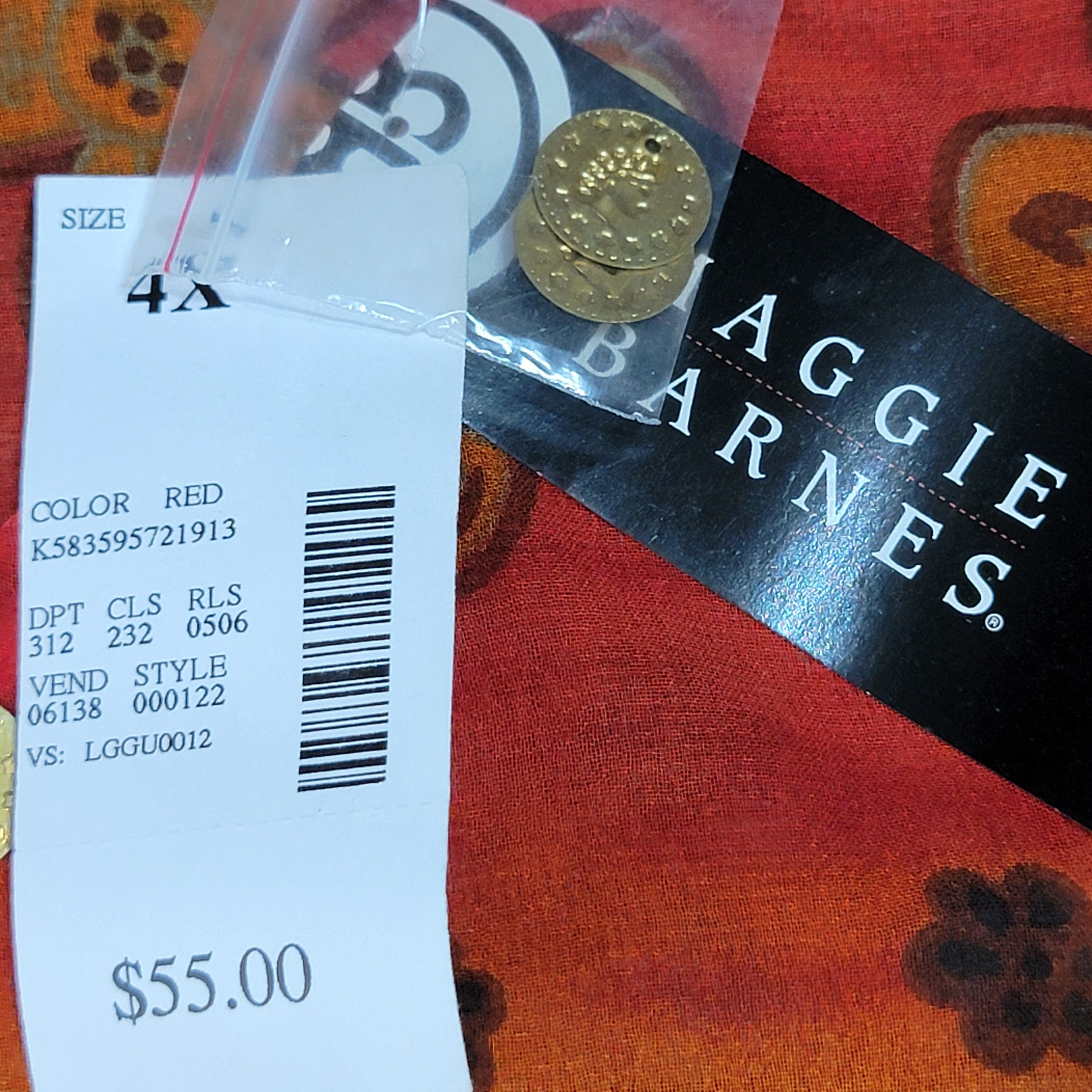Other Maggie Barnes Cover-Up w/Dangles Red/Dark Red - Size 4XL NWT Size 4XL / US 24-26 - 8 Thumbnail
