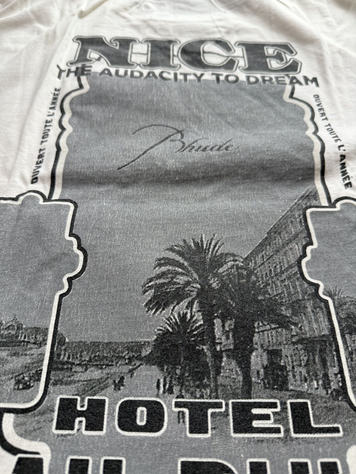 Rhude Rhude ‘Hotel Beau Rhude’ Cream T-Shirt Size US L / EU 52-54 / 3 - 5 Thumbnail