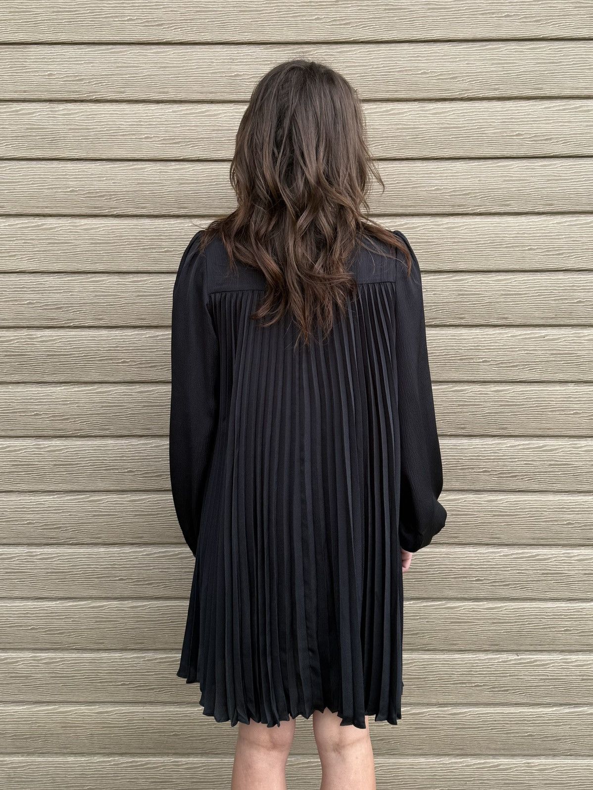 Sezane Sezane Selita Dress Black Pleated Mini Balloon Sleeve FR38 M Size S / US 4 / IT 40 - 2 Thumbnail