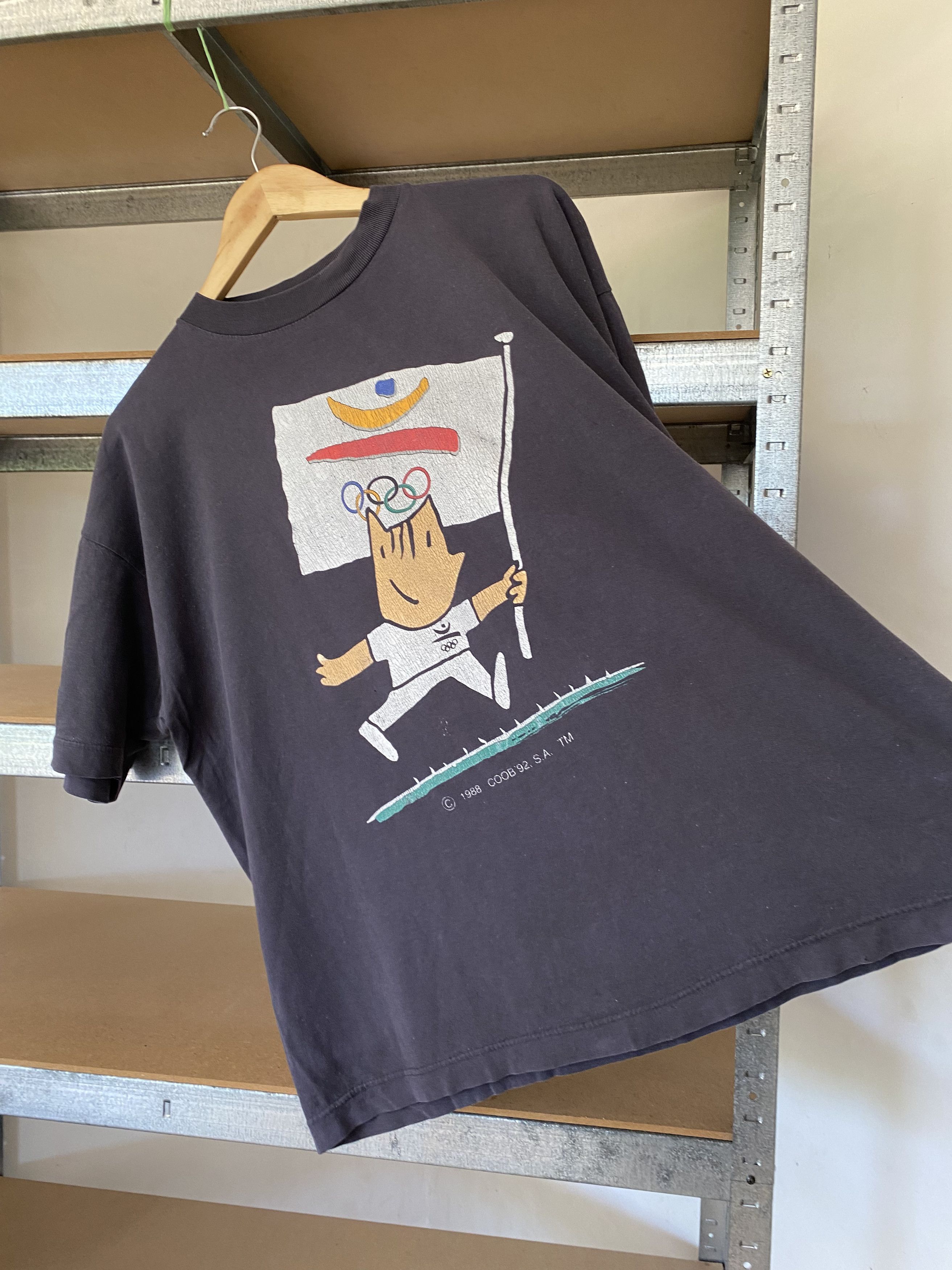 Vintage Barcelona Olympics Mascot Vintage 1992 N.O.S Promo Coob Tee Size US L / EU 52-54 / 3 - 9 Thumbnail