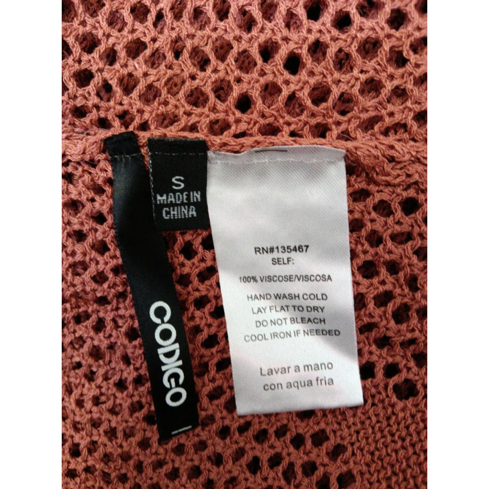Vintage Codigo Crochet Long Knit Dress S Coral V-Neck Sleeveless Dress Women Lightweight Casual 90s Sexy Size S / US 4 / IT 40 - 5 Thumbnail