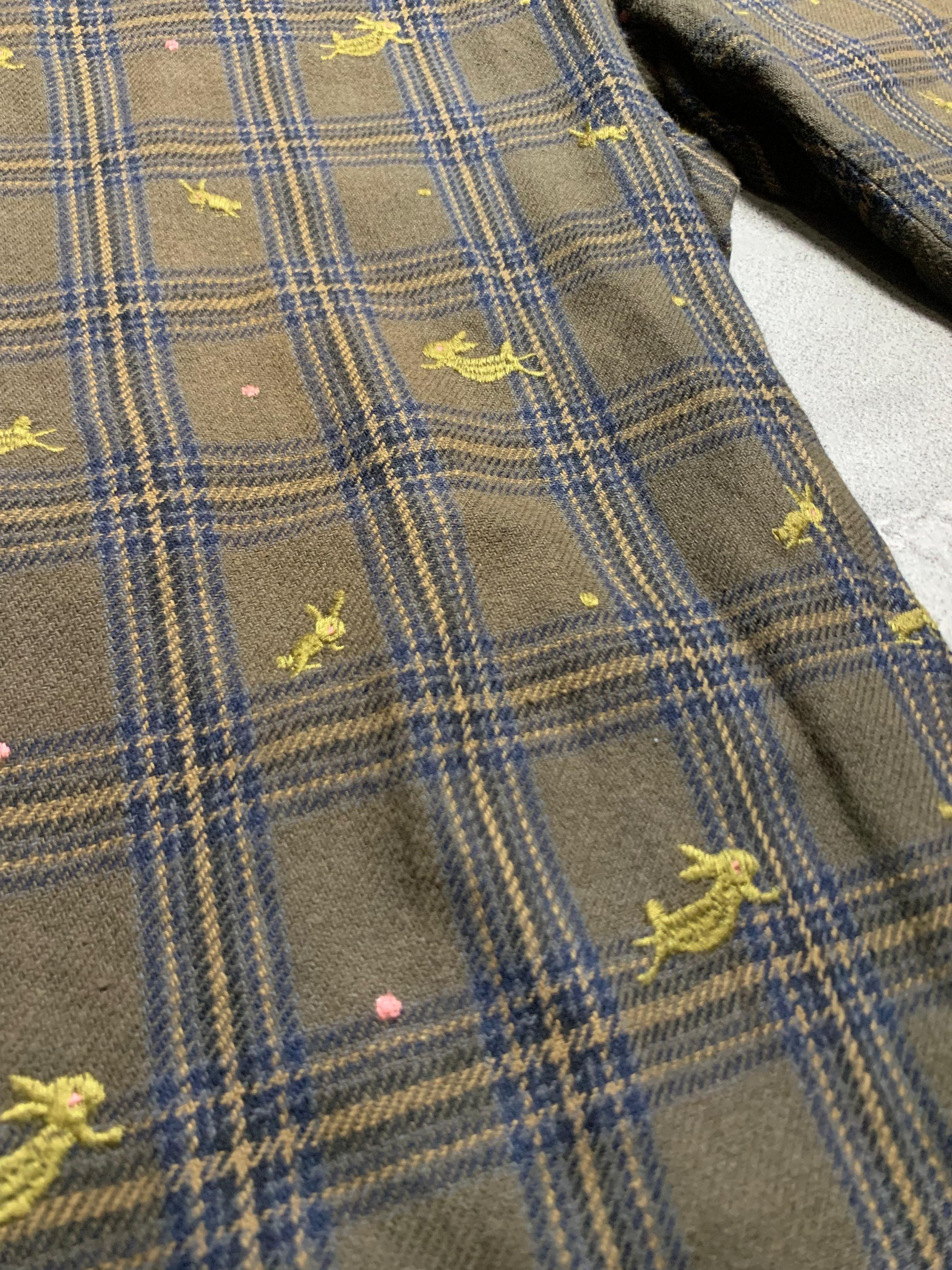 Issey Miyake 2000s Ne-net by Issey Miyake Plaid Embroidery Motif Pants Size US 32 / EU 48 - 2 Thumbnail